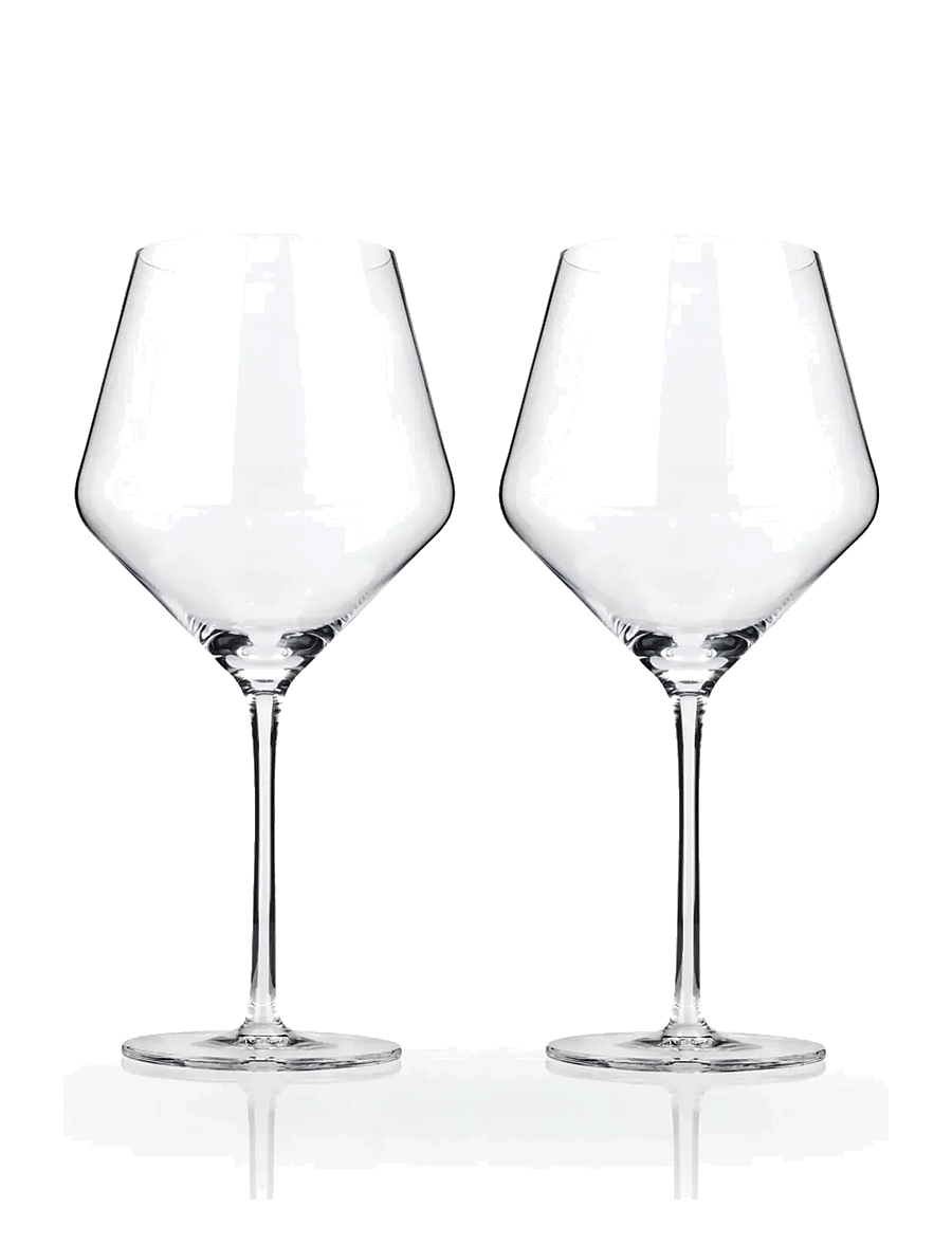 Viski - Raye Crystal Angled Burgundy Glasses Viski® - transparent - 1