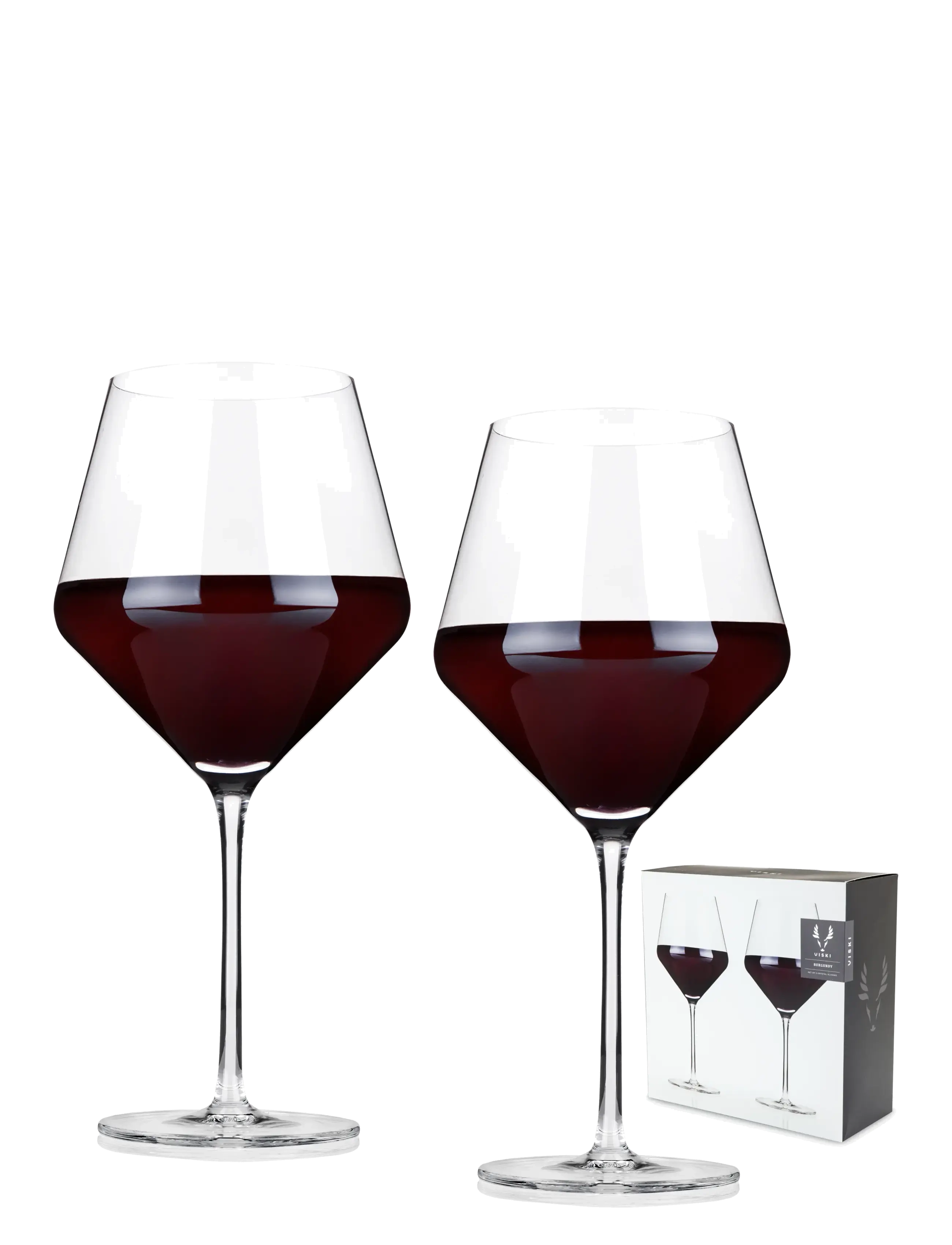 Viski - Raye Crystal Angled Burgundy Glasses Viski® - transparent - 4
