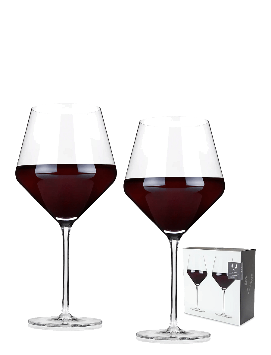 Viski - Raye Crystal Angled Burgundy Glasses Viski® - transparent - 4
