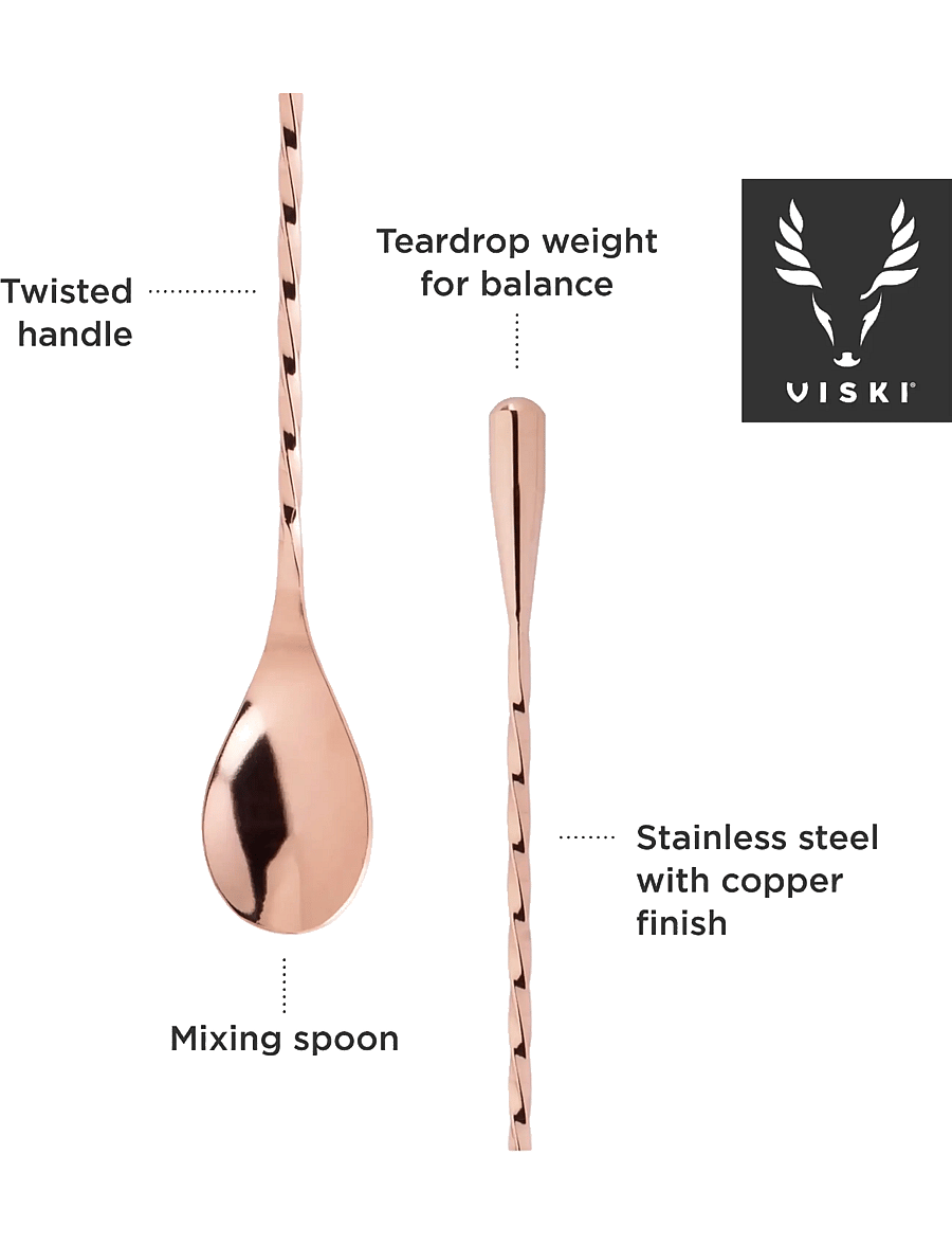 Viski - Summit 40cm Weighted Barspoon in Copper Viski® - copper - 2
