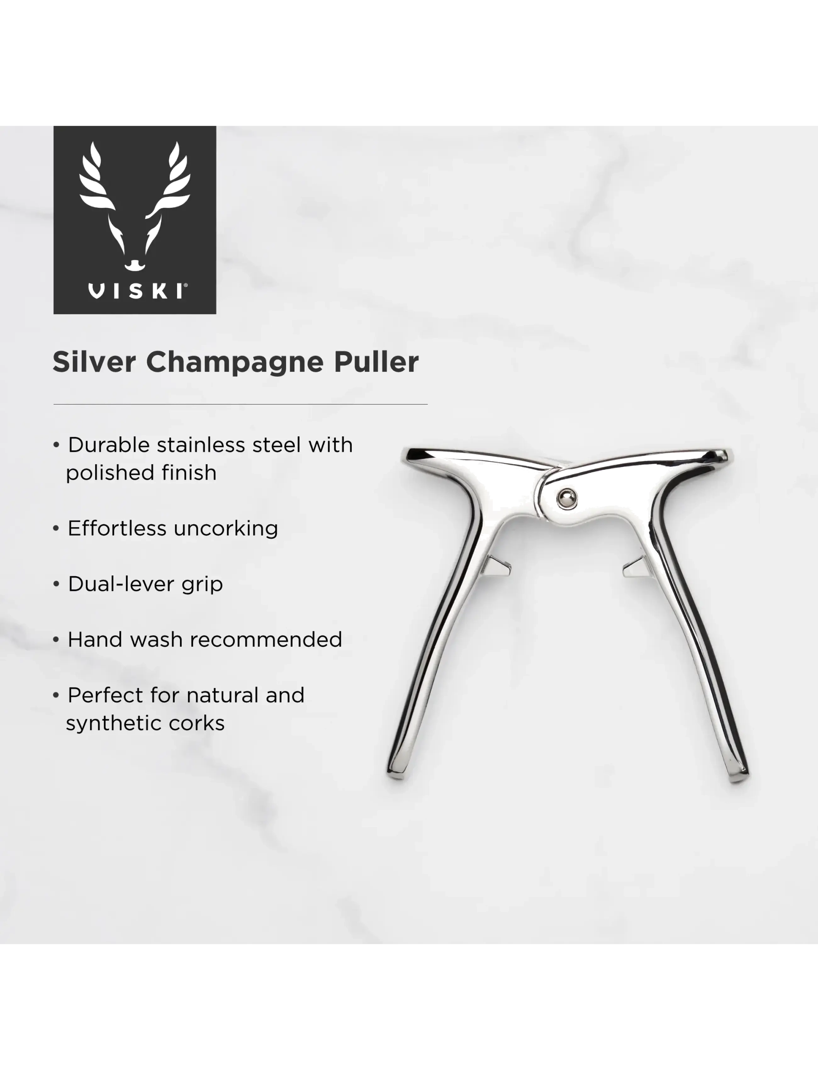 Viski - Harrison Champagne Puller in Silver Viski® - silver - 3