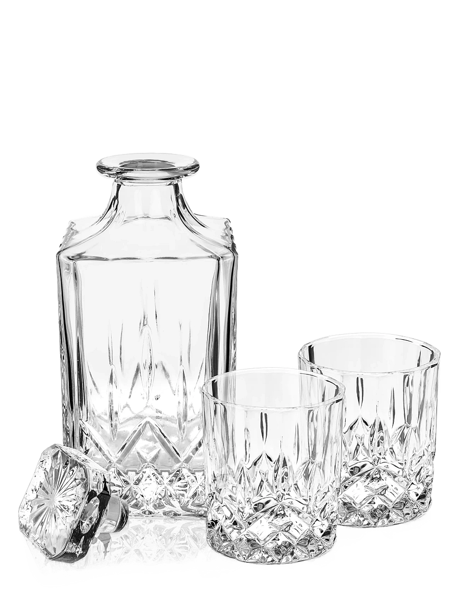 Viski - Admiral™ 3-Piece Decanter & Tumbler Set by Viski® - transparent - 1