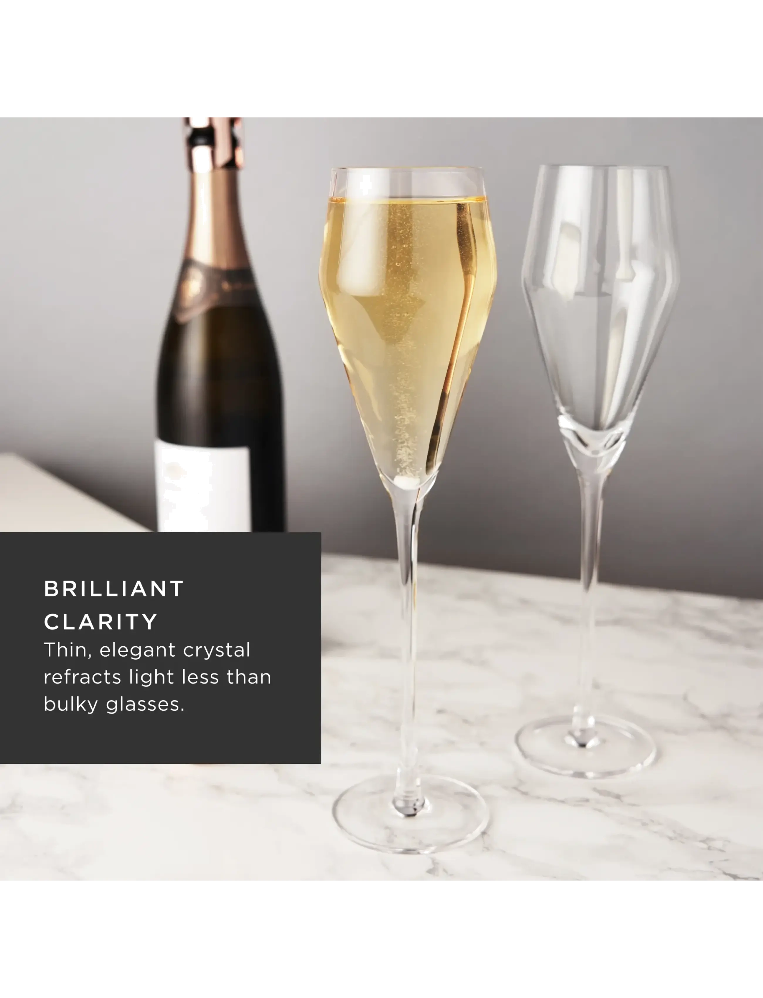 Viski - Angled Crystal Prosecco Glasses by Viski® - transparent - 4