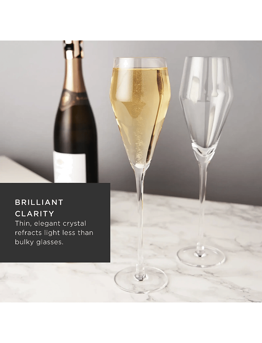 Viski - Angled Crystal Prosecco Glasses by Viski® - transparent - 4