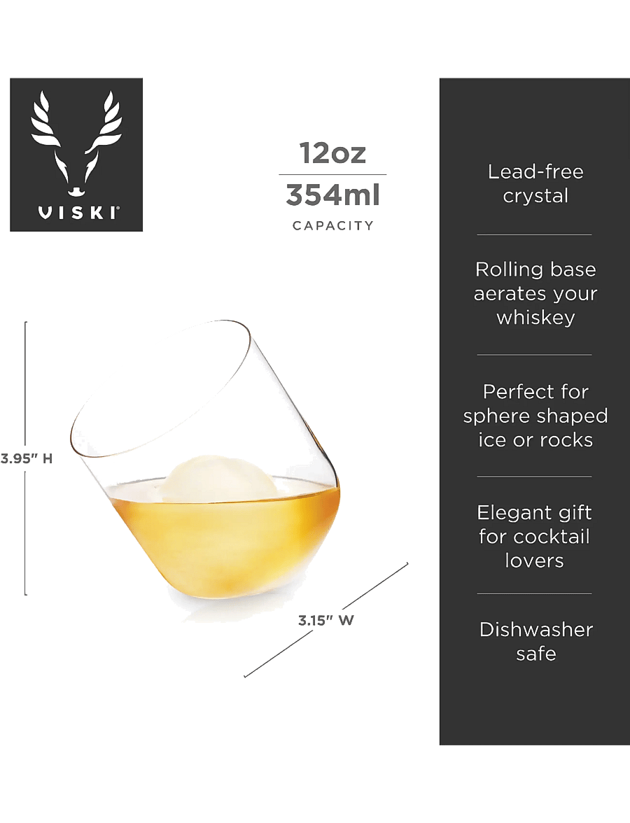 Viski - Rolling Crystal Whiskey Tumblers by Viski® - transparent - 3