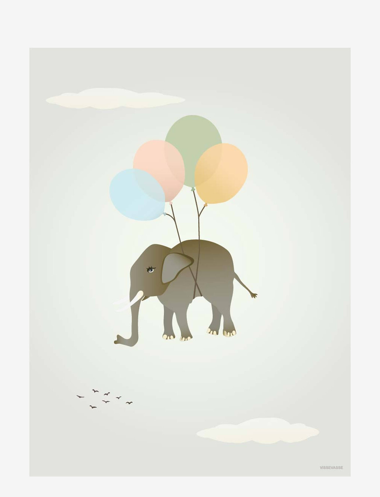 Vissevasse - FLYING ELEPHANT - poster - plakatid - multi - 0