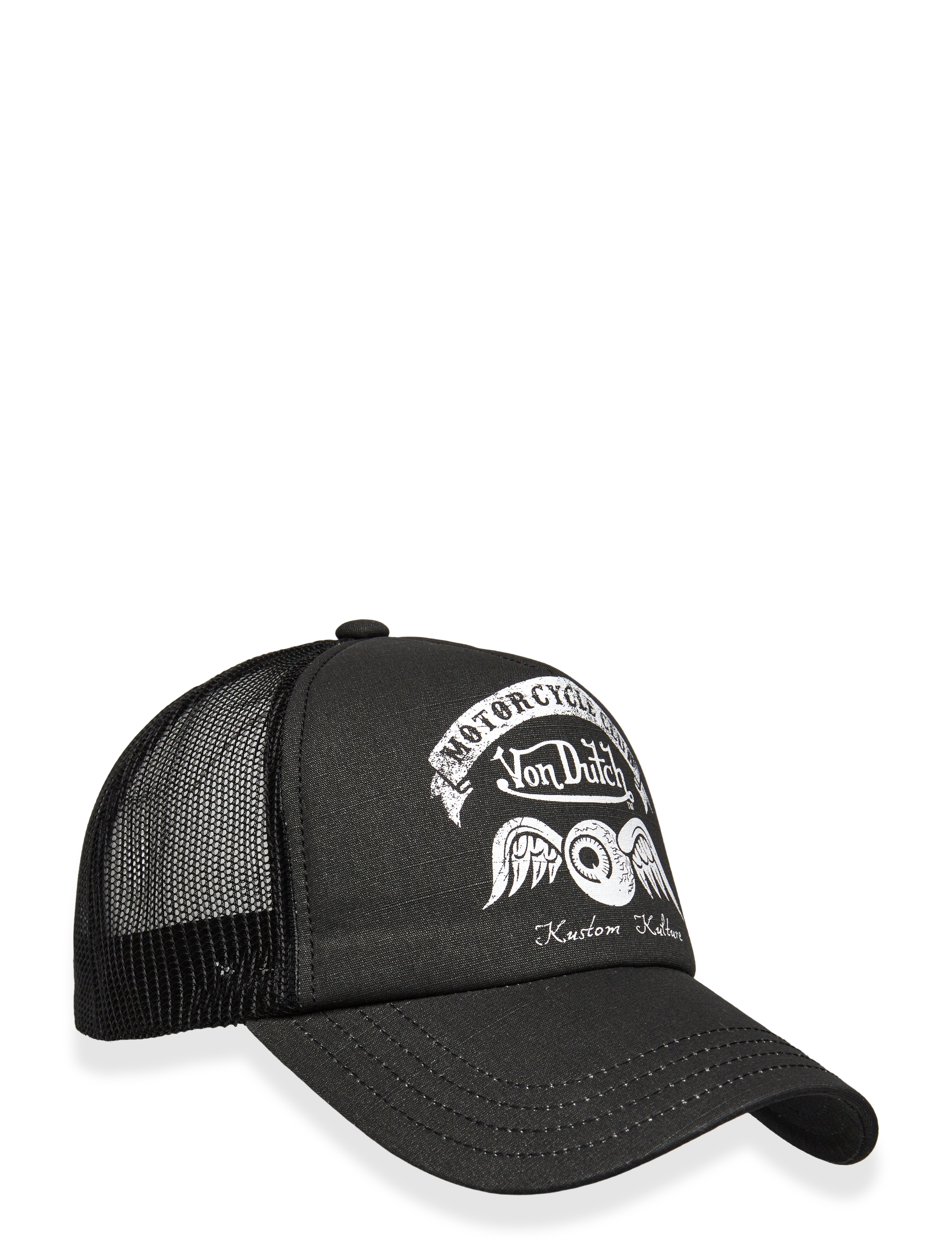 Von Dutch Screen Print Trucker Black Von Dutch - Kepsar - BLACK / black