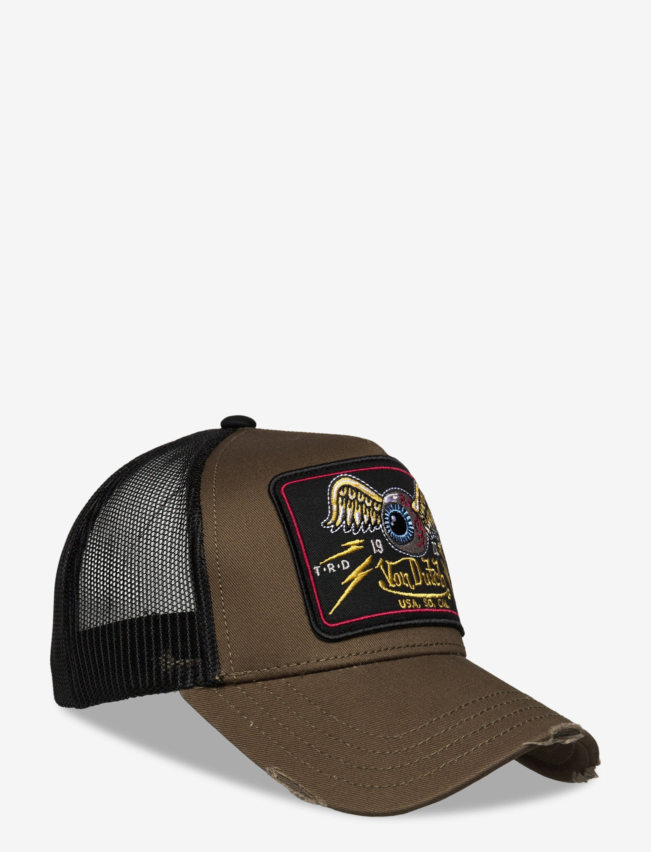 Von Dutch - Square Patch Black - Brown Trucker Von Dutch - caps - black - brown - 0