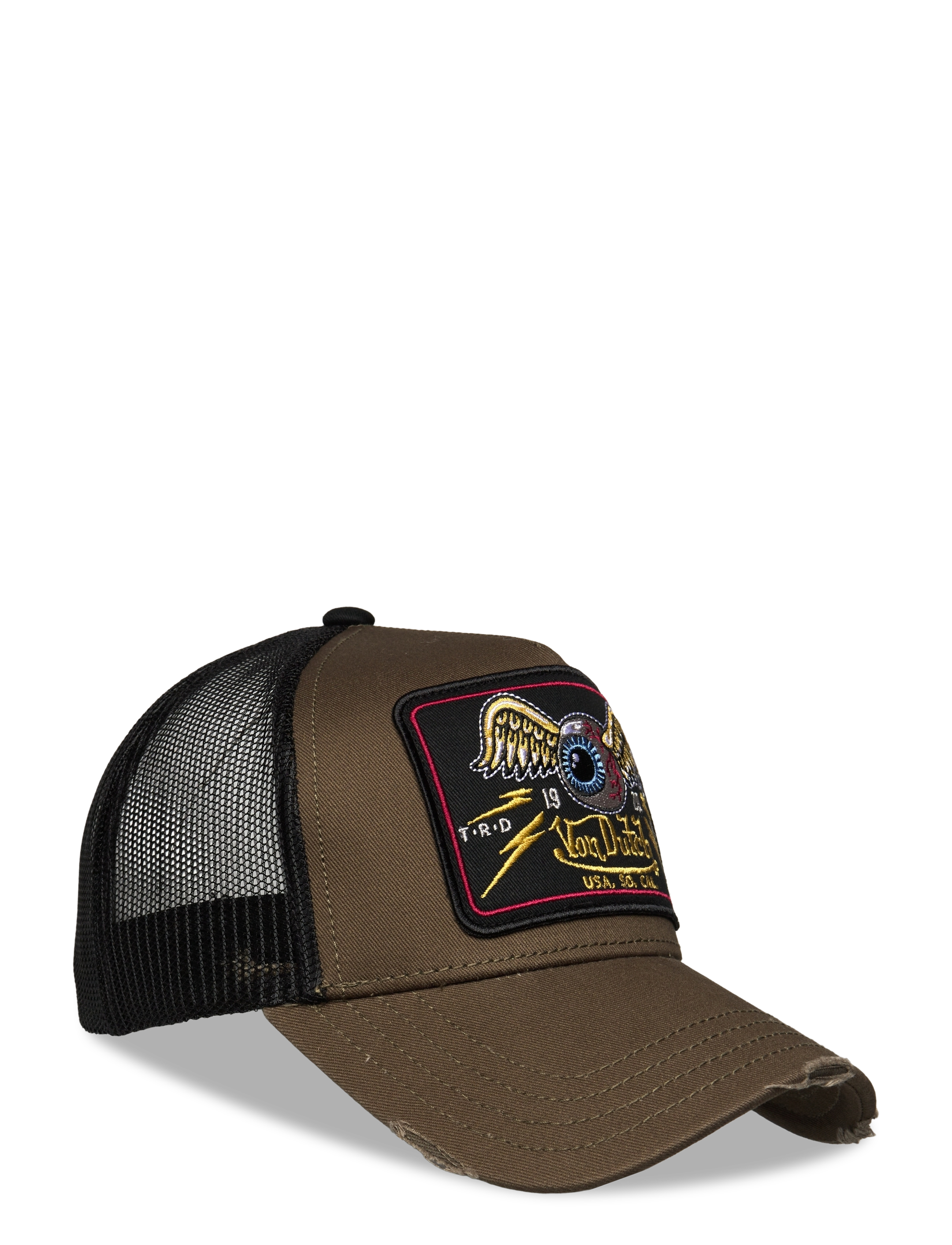 Von Dutch Square Patch Black - Brown Trucker Von Dutch - Kasketter - BLACK - BROWN / black