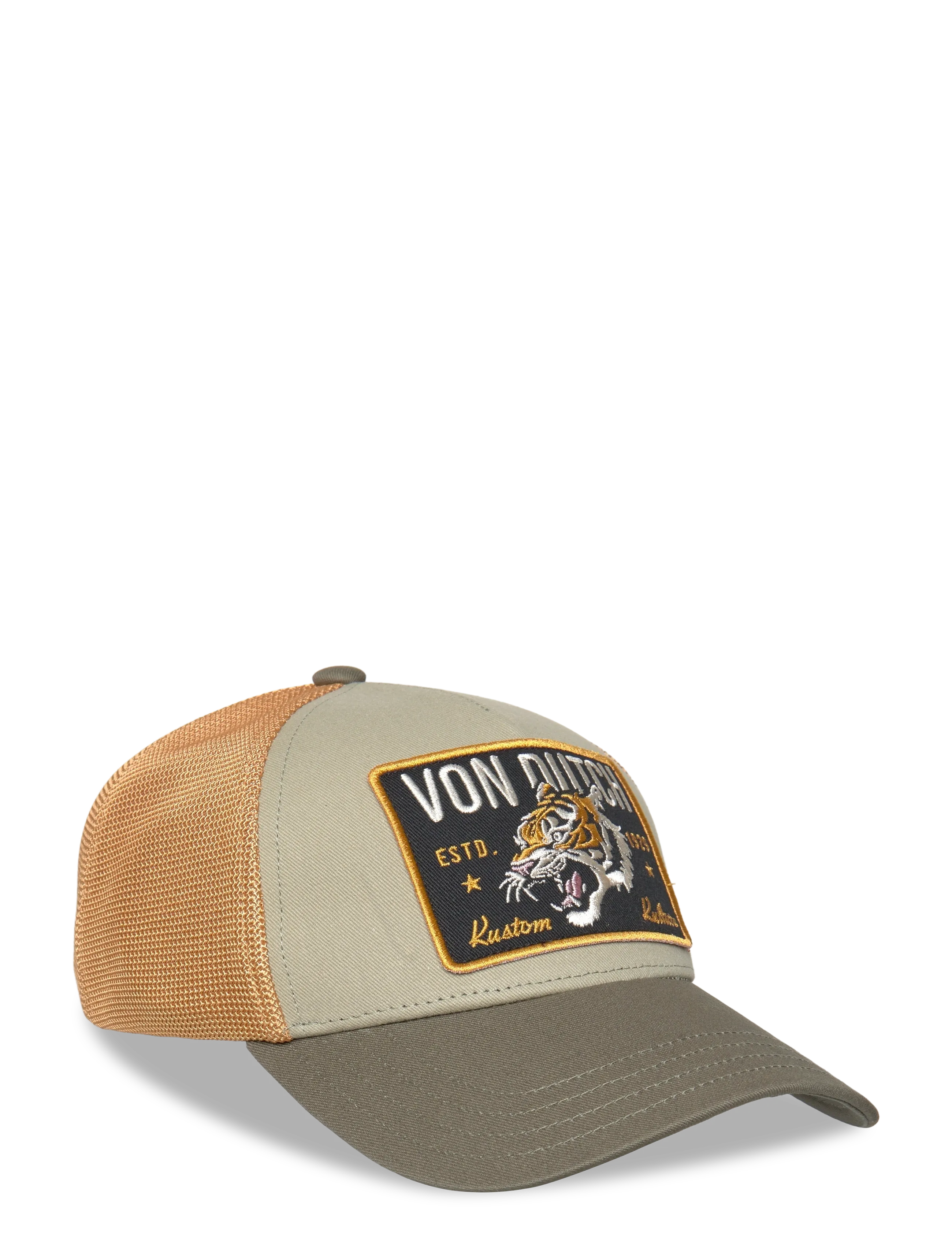 Von Dutch Square Patch Trucker Yellow/Dark Green Von Dutch - Von Dutch - YELLOW & DARK GREEN / brown