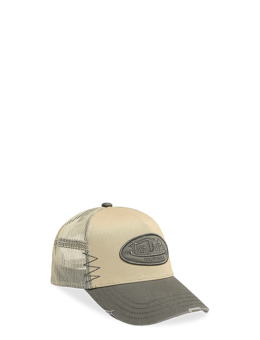 Von Dutch - Oval Patch Trucker Beige/Dark Green Von Dutch - kappen - beige - dark green - 0