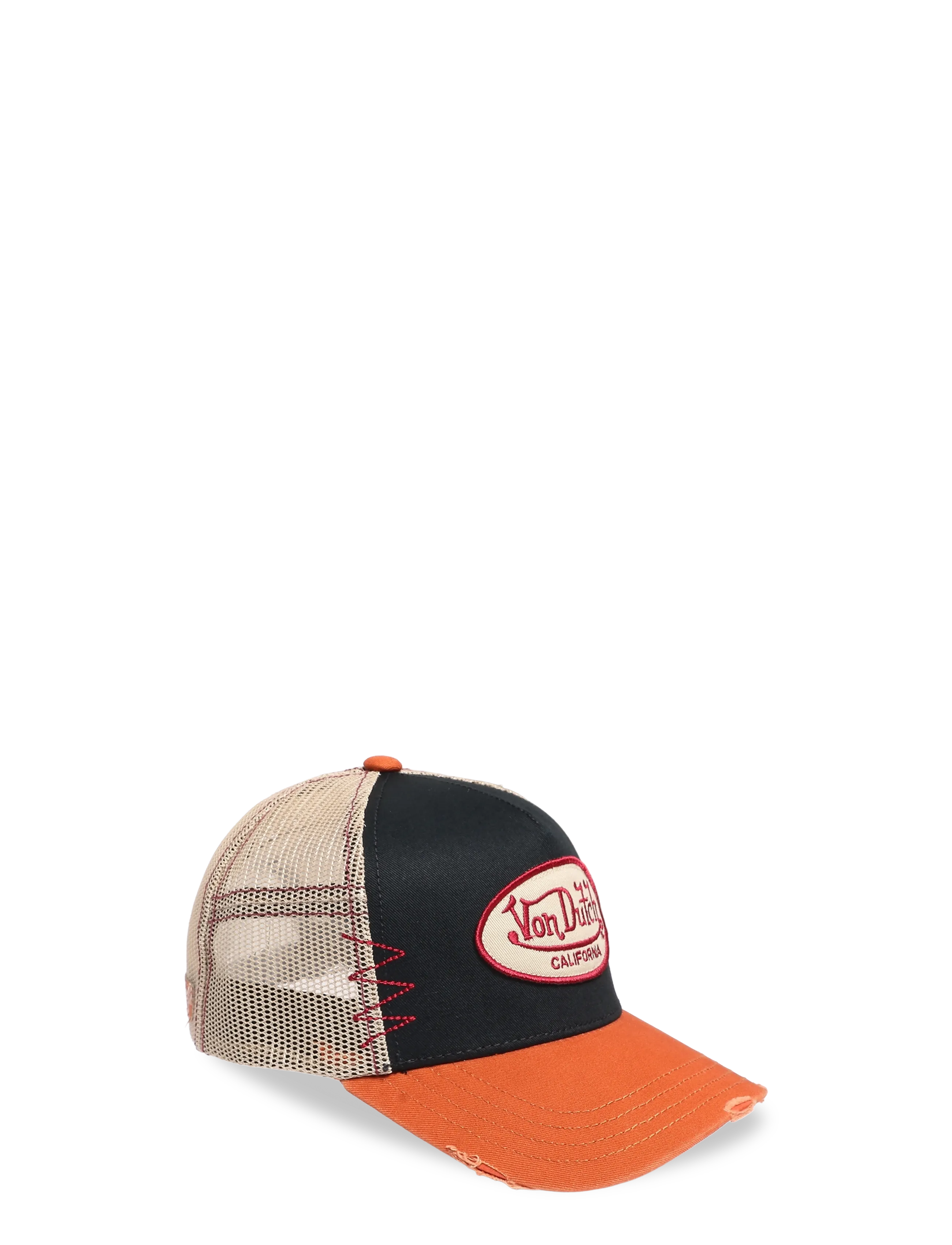 Von Dutch Oval patch distressed white/black/orange Von Dutch - Von Dutch - WHITE - BLACK - ORANGE / white