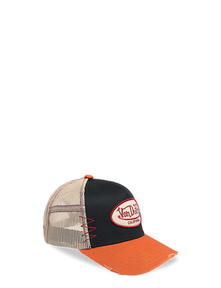 Von Dutch - Oval patch distressed white/black/orange Von Dutch - kappen - white - black - orange - 0