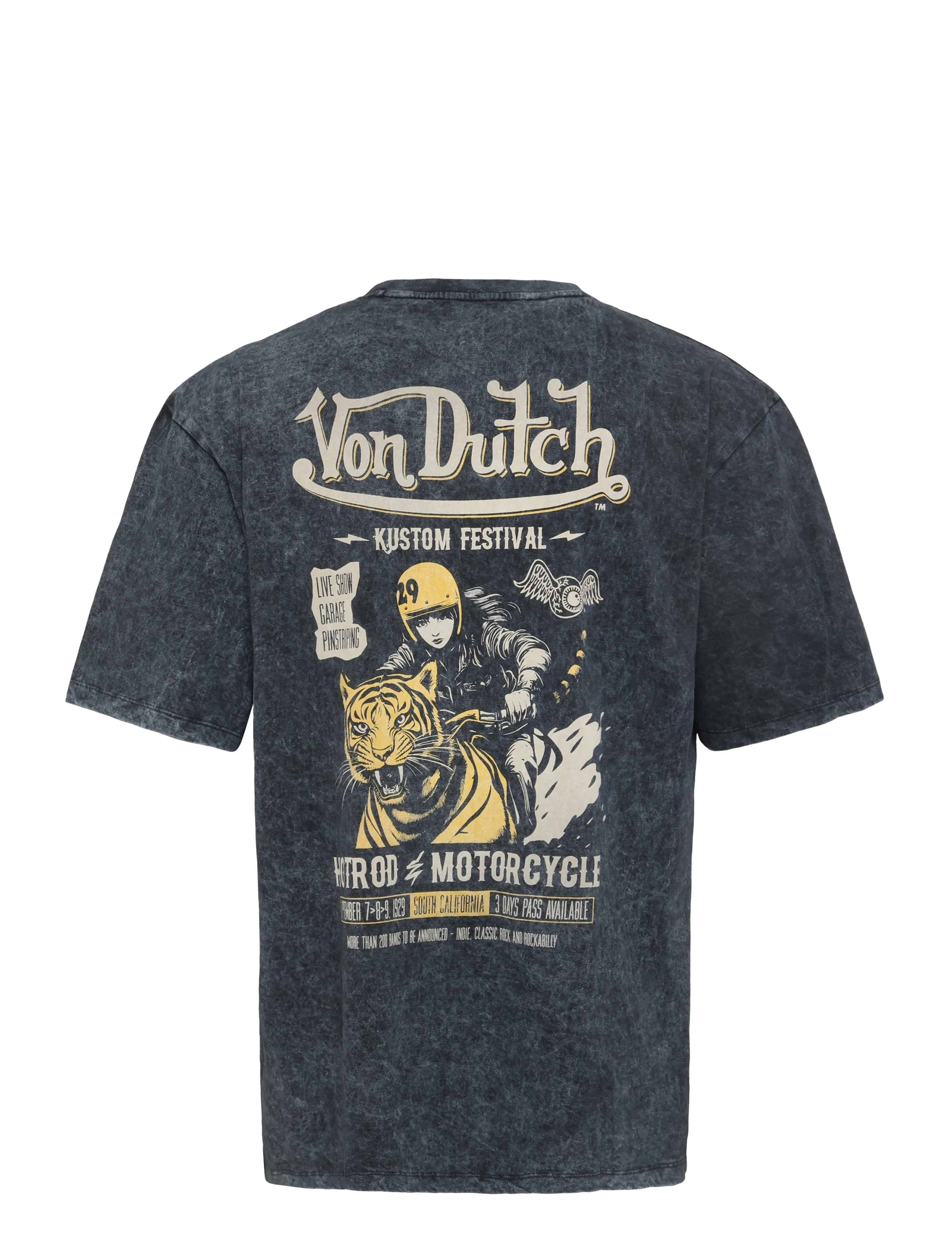 Von Dutch - Kustom Festival Grey T-shirt Von Dutch M - kortærmede t-shirts - grey - 2