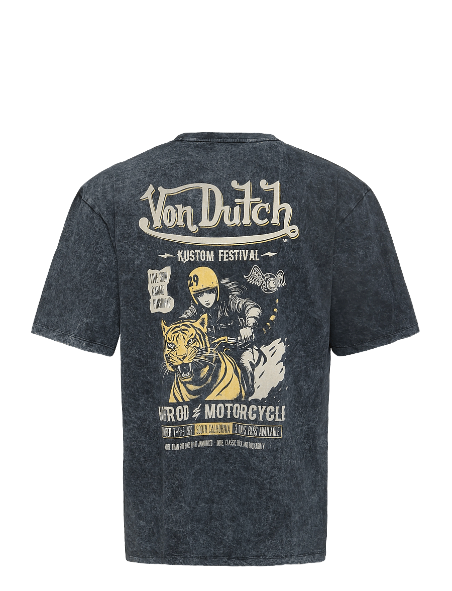 Von Dutch - Kustom Festival Grey T-shirt Von Dutch M - kortærmede t-shirts - grey - 2