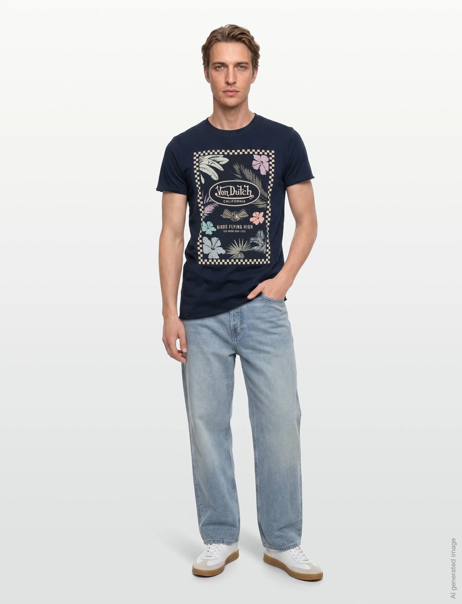 Von Dutch - Birds Flying Black T-shirt Von Dutch 3XL - kortærmede t-shirts - black - 0