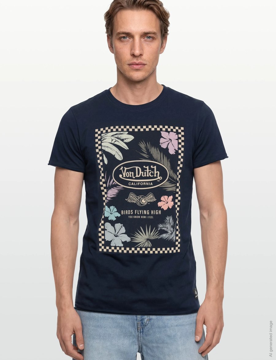 Von Dutch - Birds Flying Black T-shirt Von Dutch 3XL - kortærmede t-shirts - black - 3
