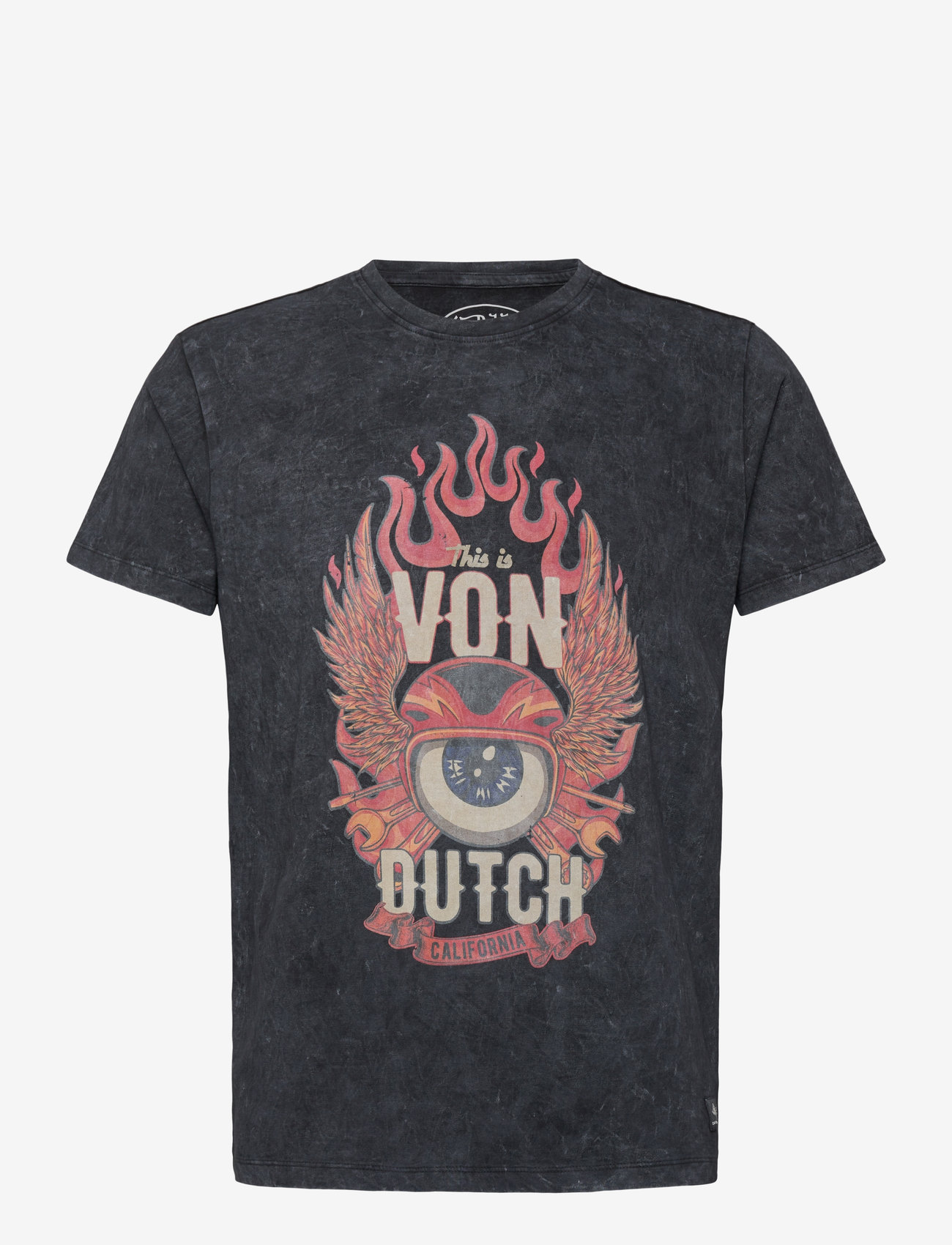 Von Dutch - T-Shirt Washed Print Navy Von Dutch - navy - 0