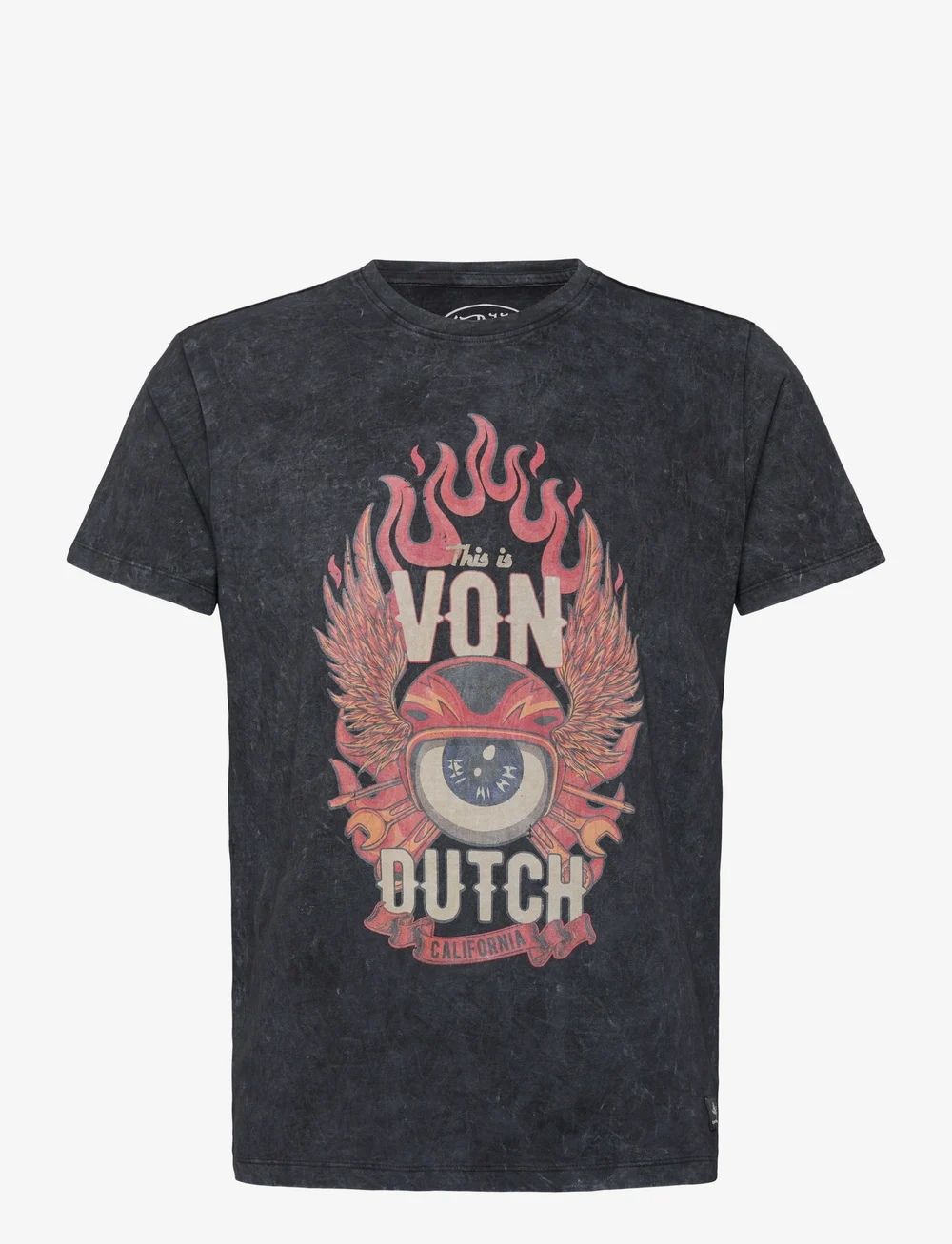 Von Dutch - T-Shirt Washed Print Navy Von Dutch - kortærmede t-shirts - navy - 0