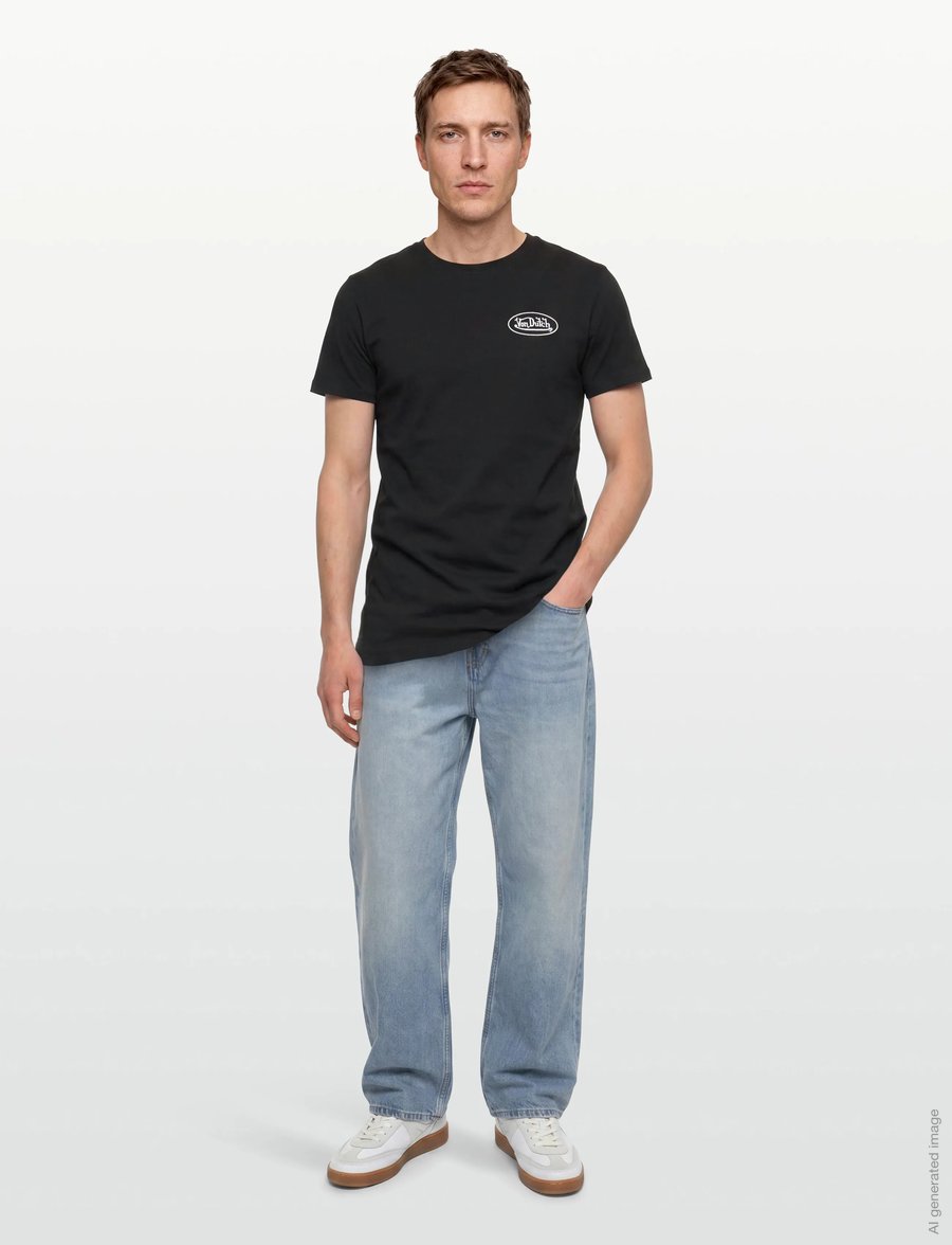 Von Dutch - Oval Logo Black T-shirt Von Dutch XL - kurzärmelige t-shirts - black - 0