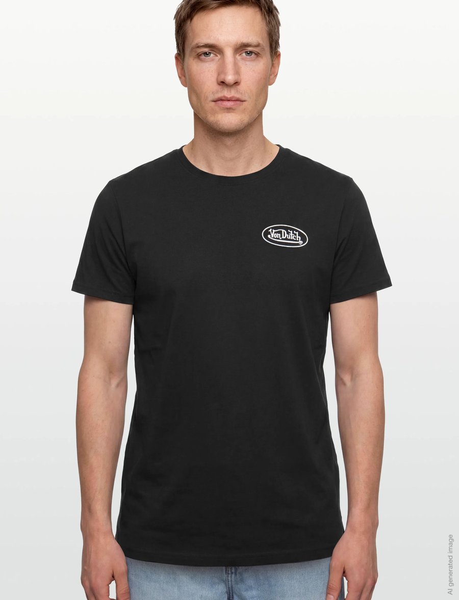 Von Dutch - Oval Logo Black T-shirt Von Dutch XL - kurzärmelige t-shirts - black - 3