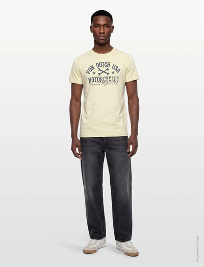 Von Dutch USA MC White T-Shirt Von Dutch XL - Kortærmede T-shirts - WHITE / yellow