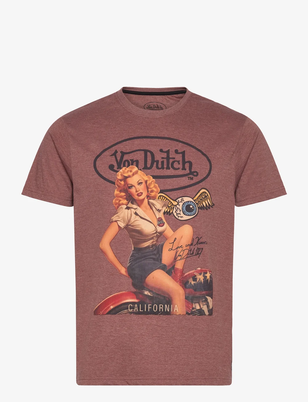 Von Dutch - T-Shirt Print Burgundy Von Dutch - kurzärmelig - burgundy - 0