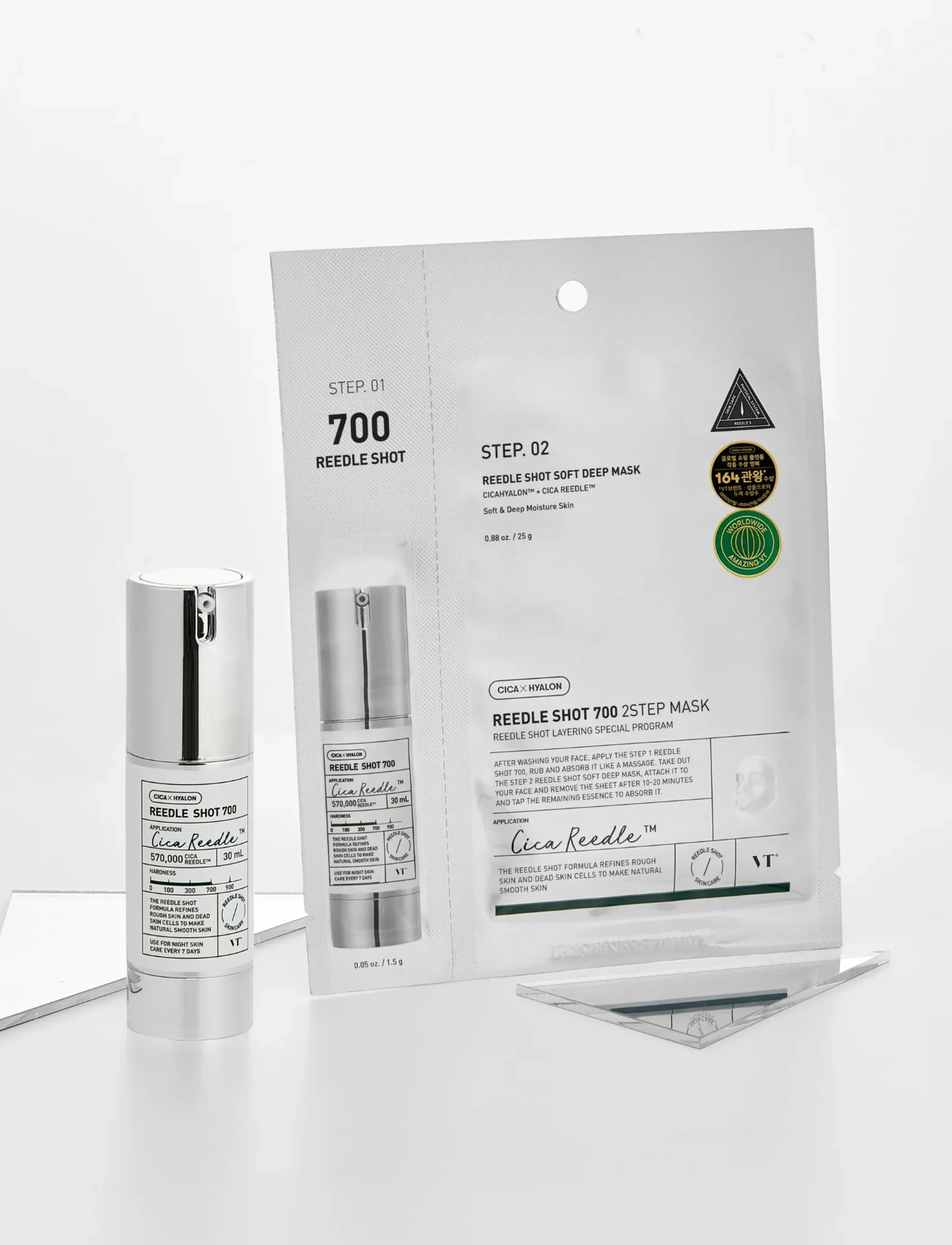 VT Cosmetics Mild Reedle Shot 700 2-Step Mask, 1 PC, Face Masks, Nackt - Moisturizing Beauty