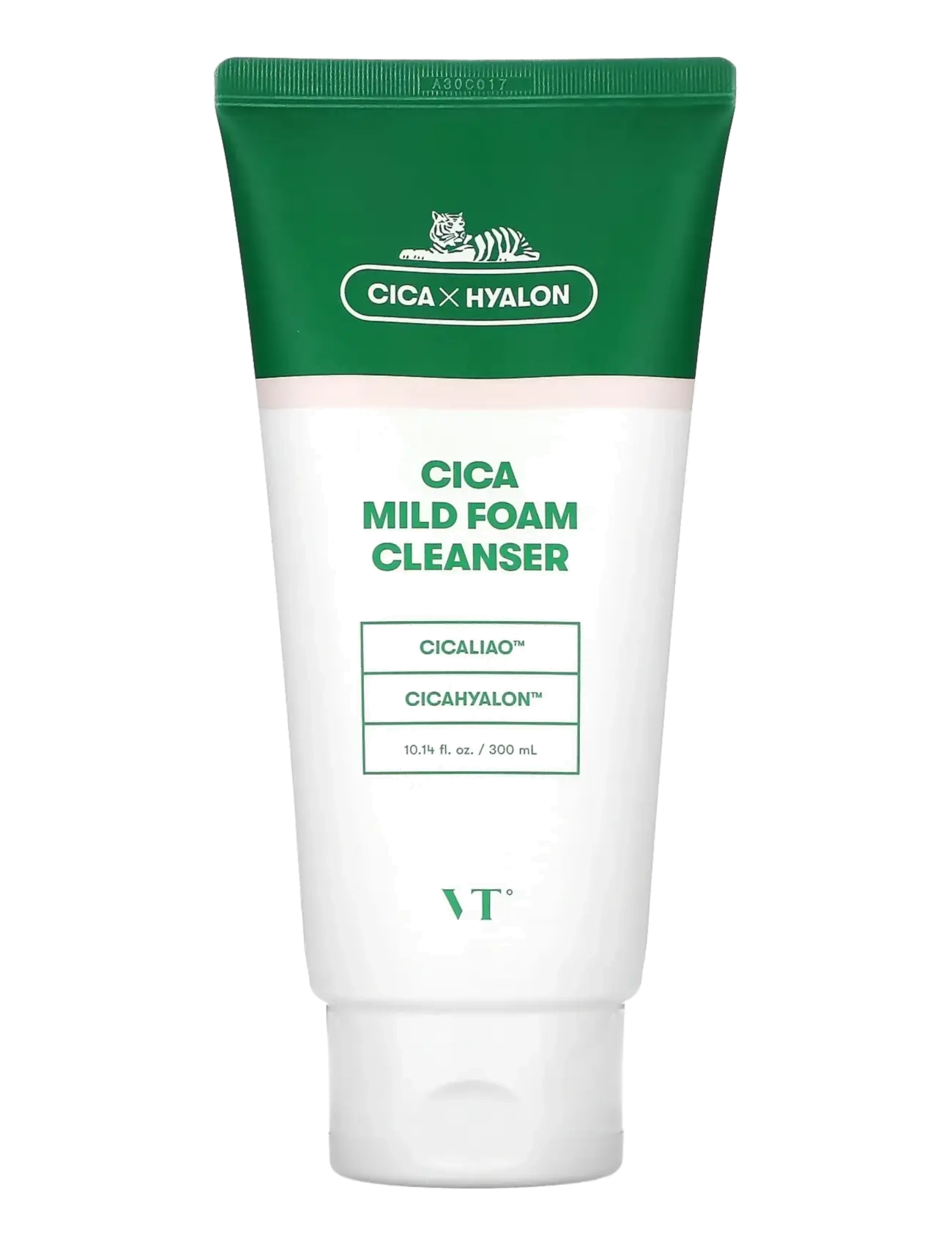 VT Cosmetics Cica Mild Foam Cleanser, Skummende rensemiddel, Grøn, Str: 300 ML