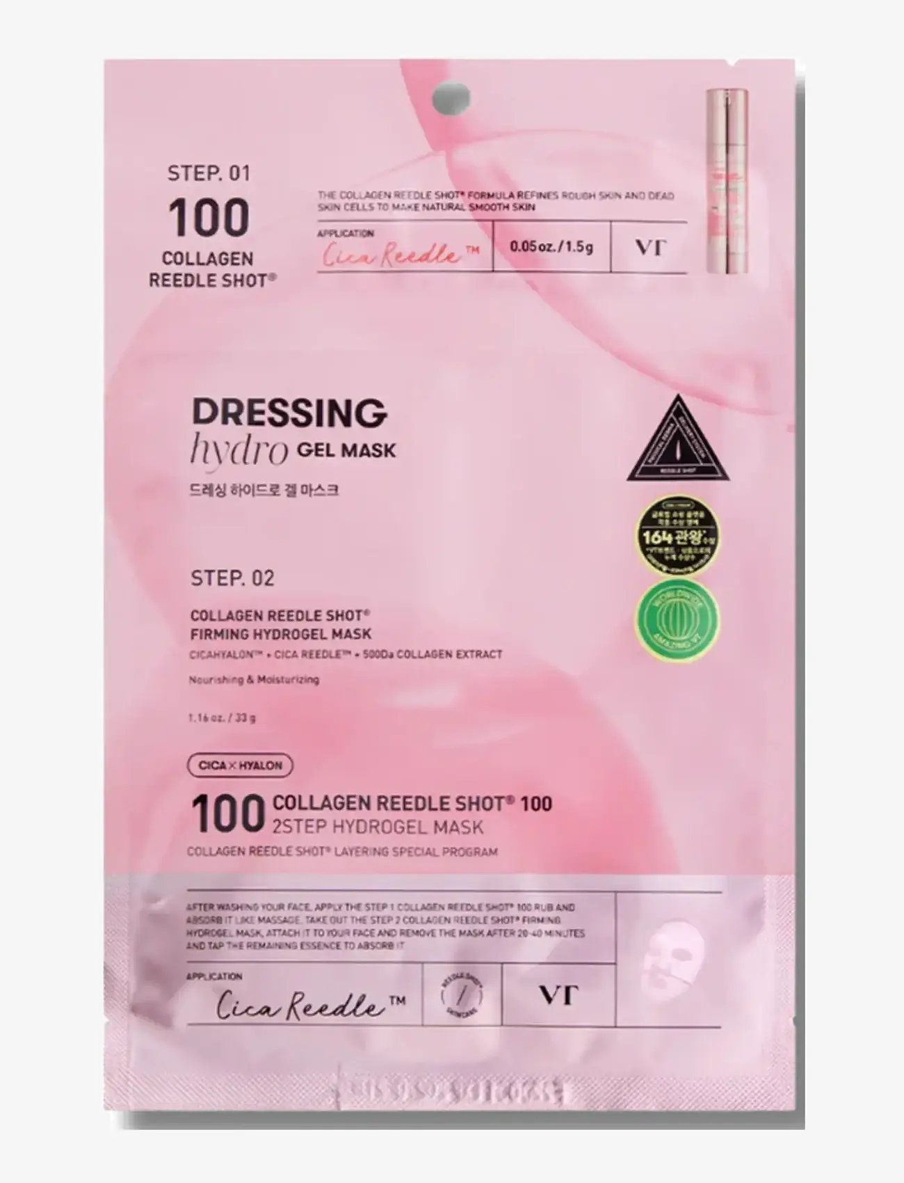 VT Cosmetics - Collagen Reedle Shot 100 2Step Hydrogel Mask - sheet masks - clear - 1