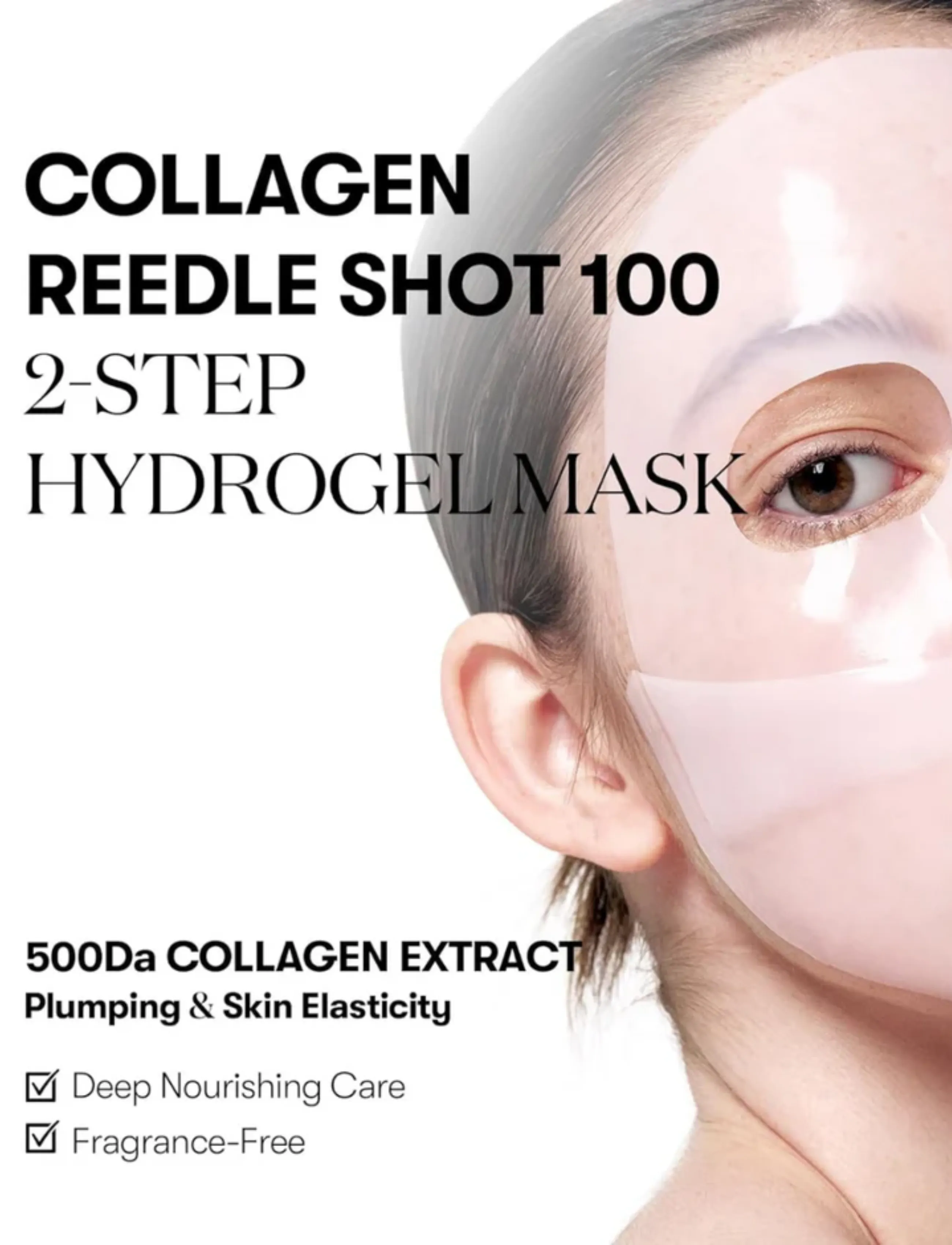 VT Cosmetics Collagen Reedle Shot 100 2Step Hydrogel Mask, 1 EA, Masks, Rosa - Sheetmask, Beauty