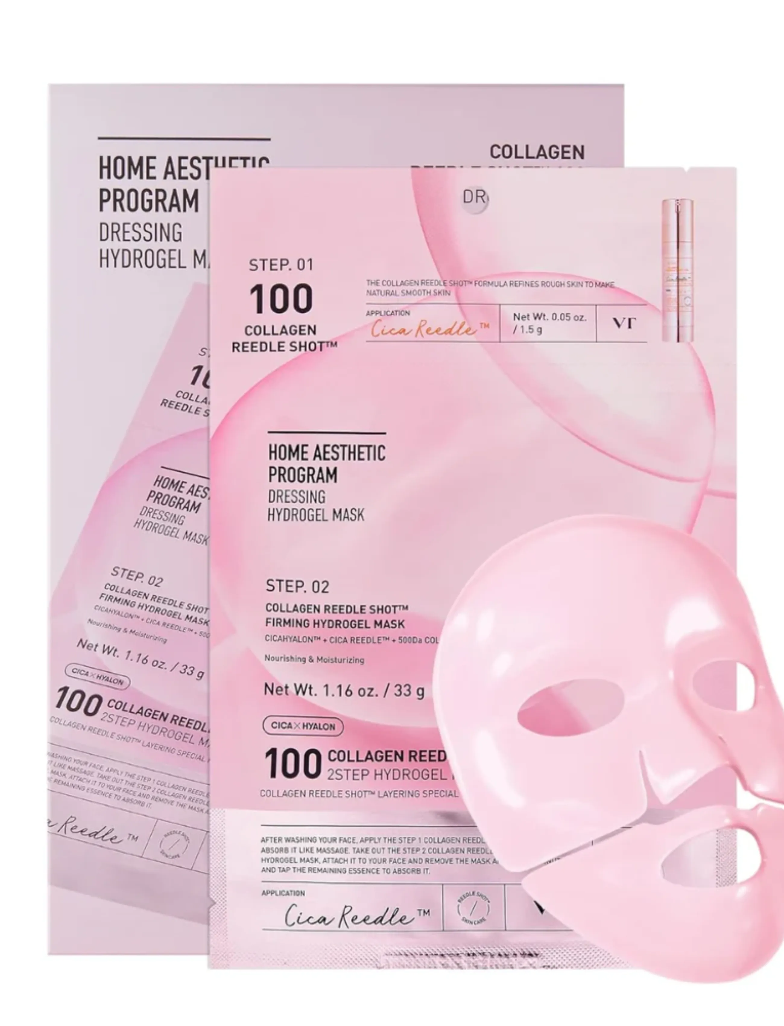 VT Cosmetics - Collagen Reedle Shot 100 2Step Hydrogel Mask - sheet masks - clear - 2
