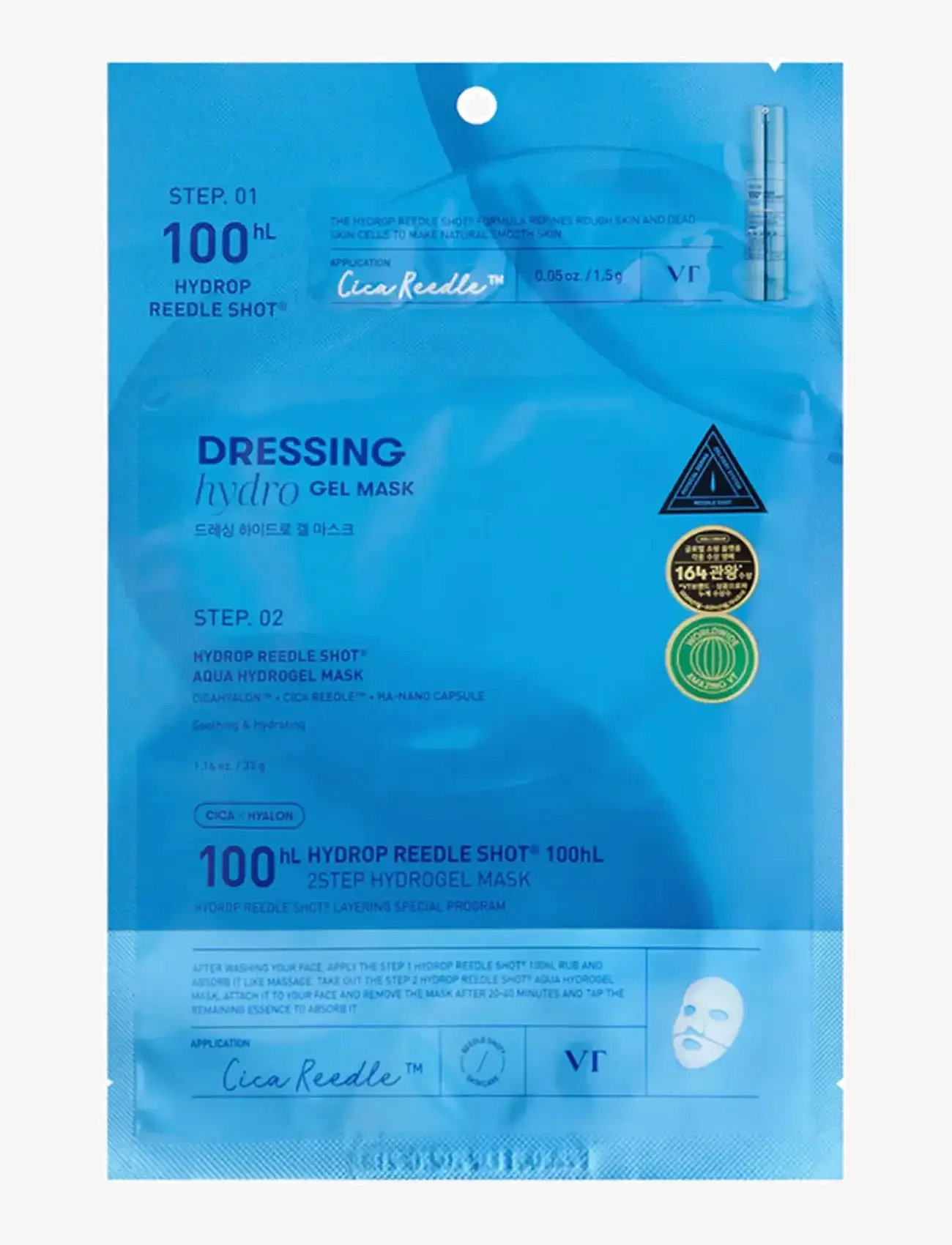VT Cosmetics - Hydrop Reedle Shot 100hL 2Step Hydrogel Mask - sheet masks - clear - 1