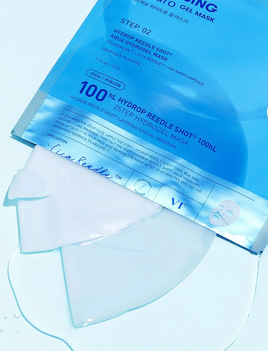 VT Cosmetics - Hydrop Reedle Shot 100hL 2Step Hydrogel Mask - tuchmasken - clear - 0