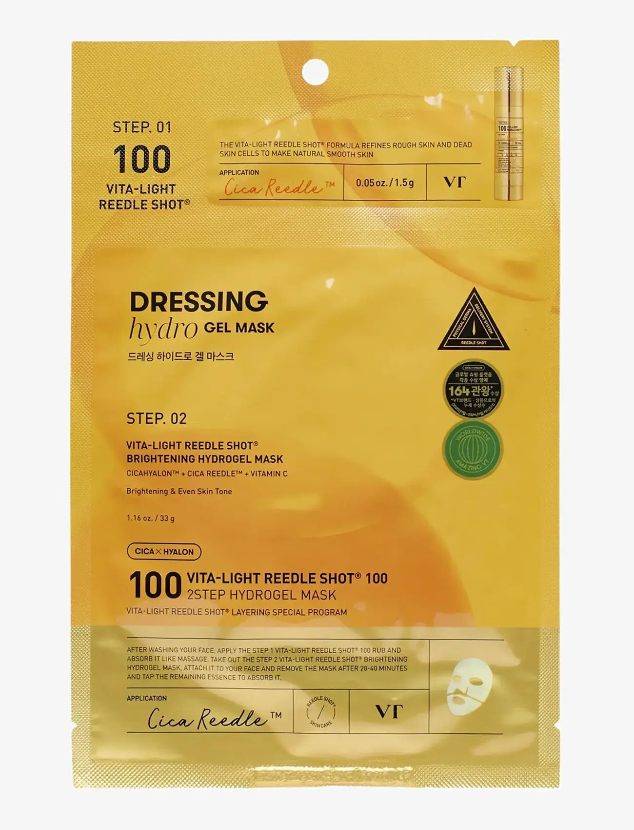 VT Cosmetics - Vita-Light Reedle Shot 100 2-Step Hydrogel Mask - sheet masks - clear - 1
