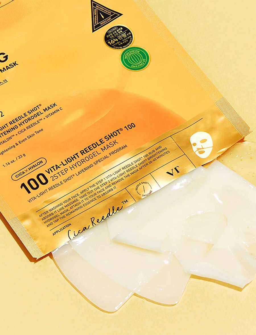 VT Cosmetics - Vita-Light Reedle Shot 100 2-Step Hydrogel Mask - tuchmasken - clear - 0