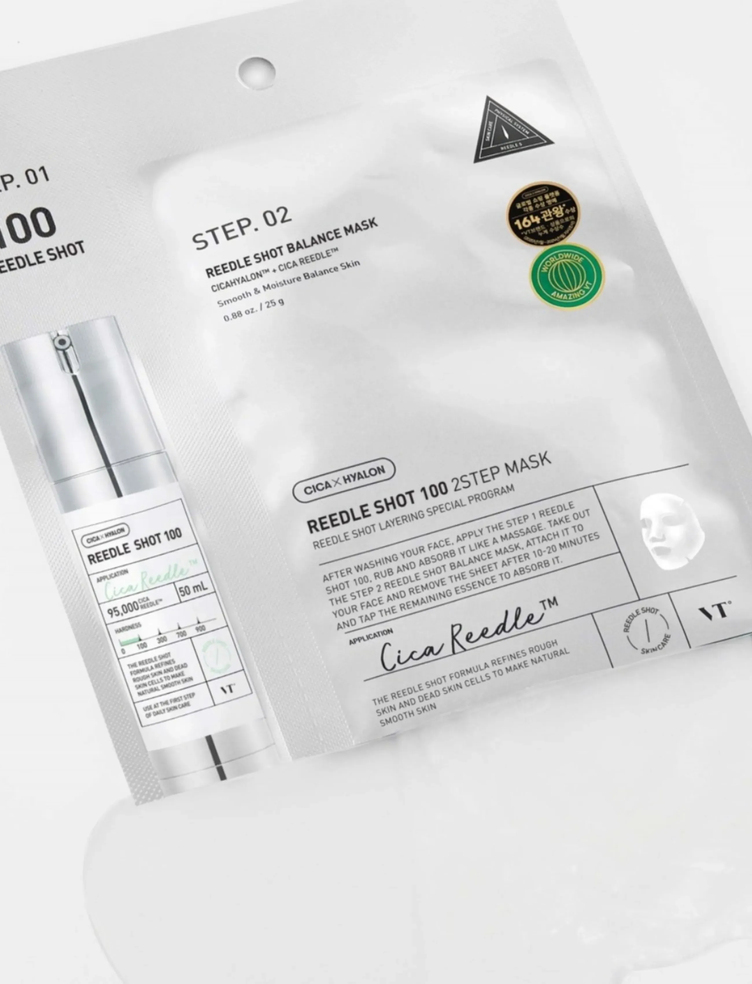 VT Cosmetics Mild Reedle Shot 100 2-Step Mask, 1 PC, Masks, Nackt - Sheetmask, Beauty