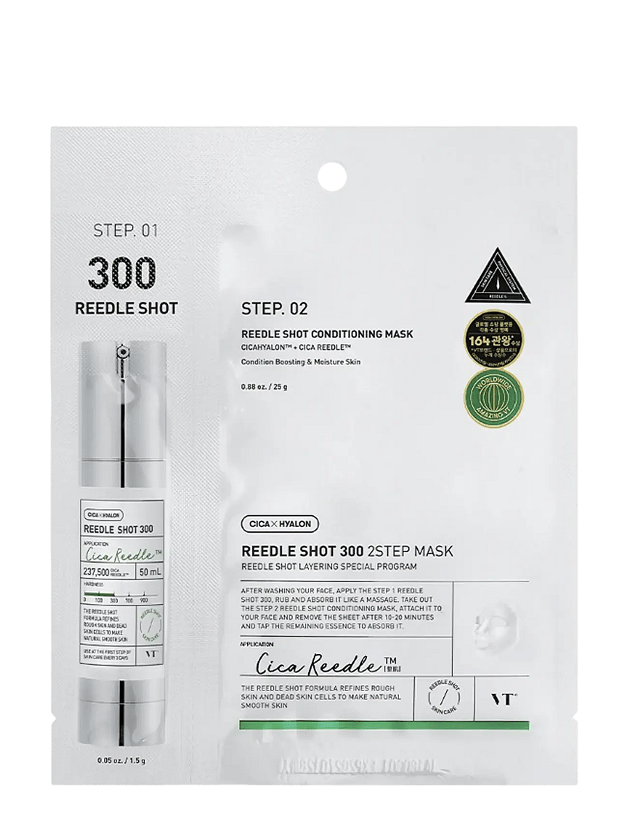 VT Cosmetics - Mild Reedle Shot 300 2-Step Mask - feuchtigkeitsspendende masken - clear - 1