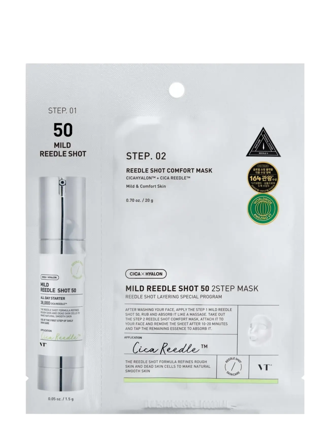 VT Cosmetics Mild Reedle Shot 50 2-Step Mask - Sheet masks - CLEAR / undefined