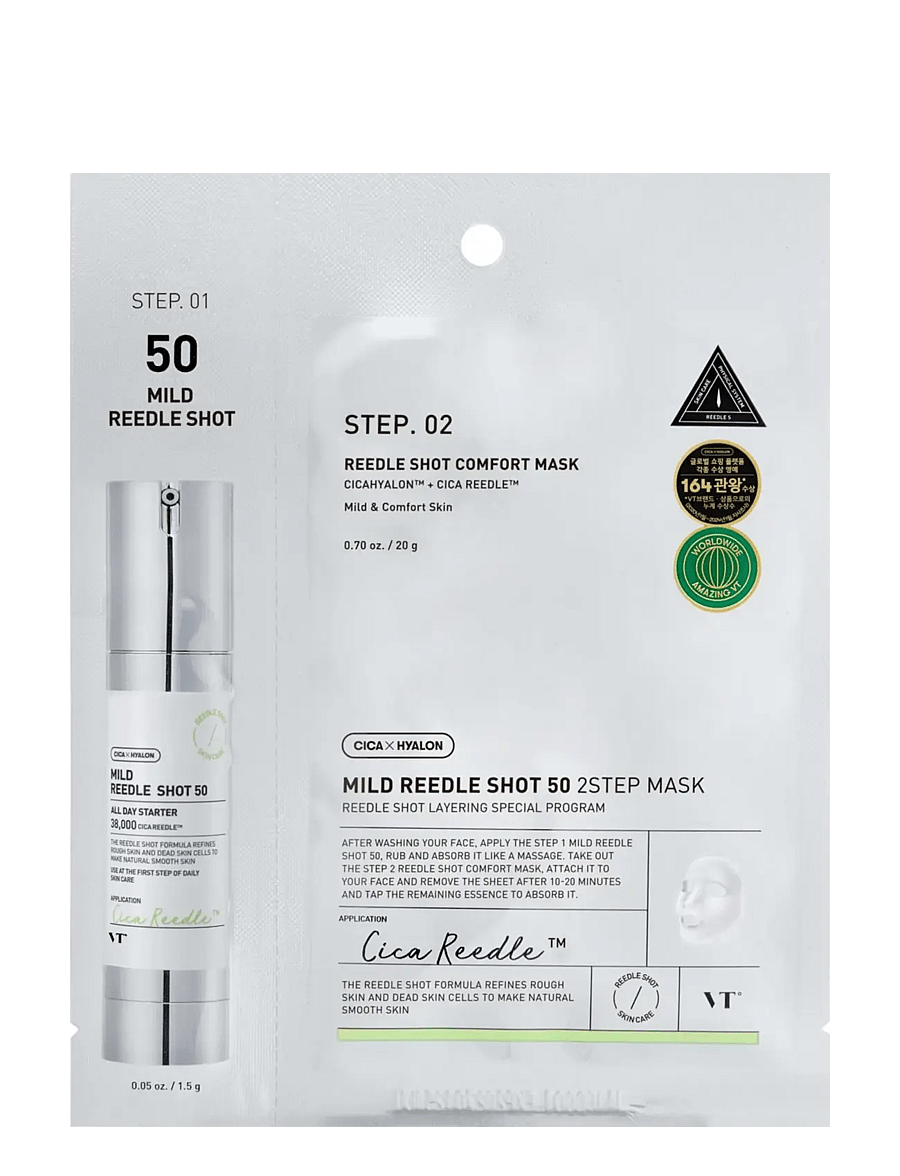 VT Cosmetics - Mild Reedle Shot 50 2-Step Mask - gesichtsmasken - clear - 1