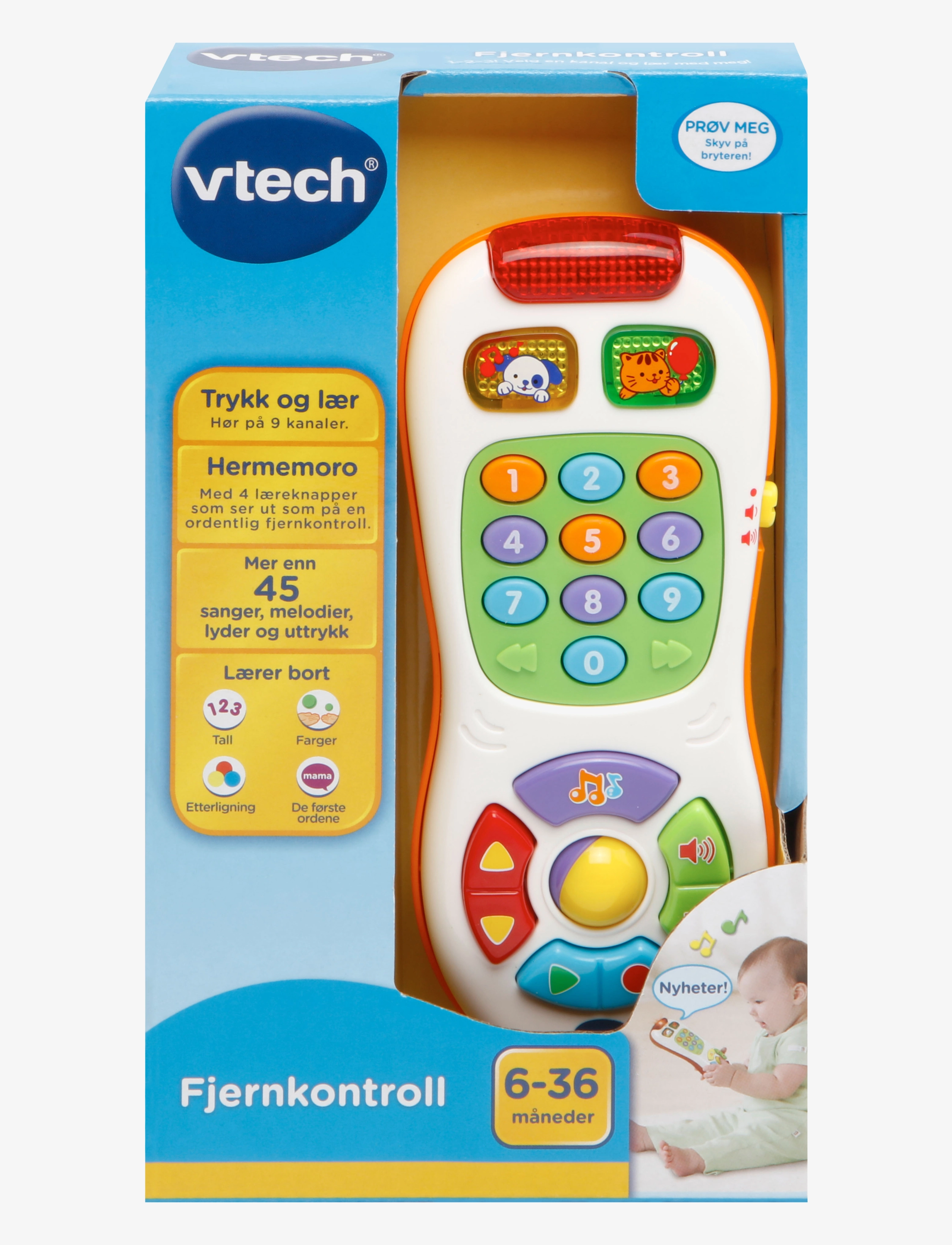 Vtech Baby Fjernkontroll No, Børn, Activity Legetøj, Multi/mønstret, Str: NORWEGIAN