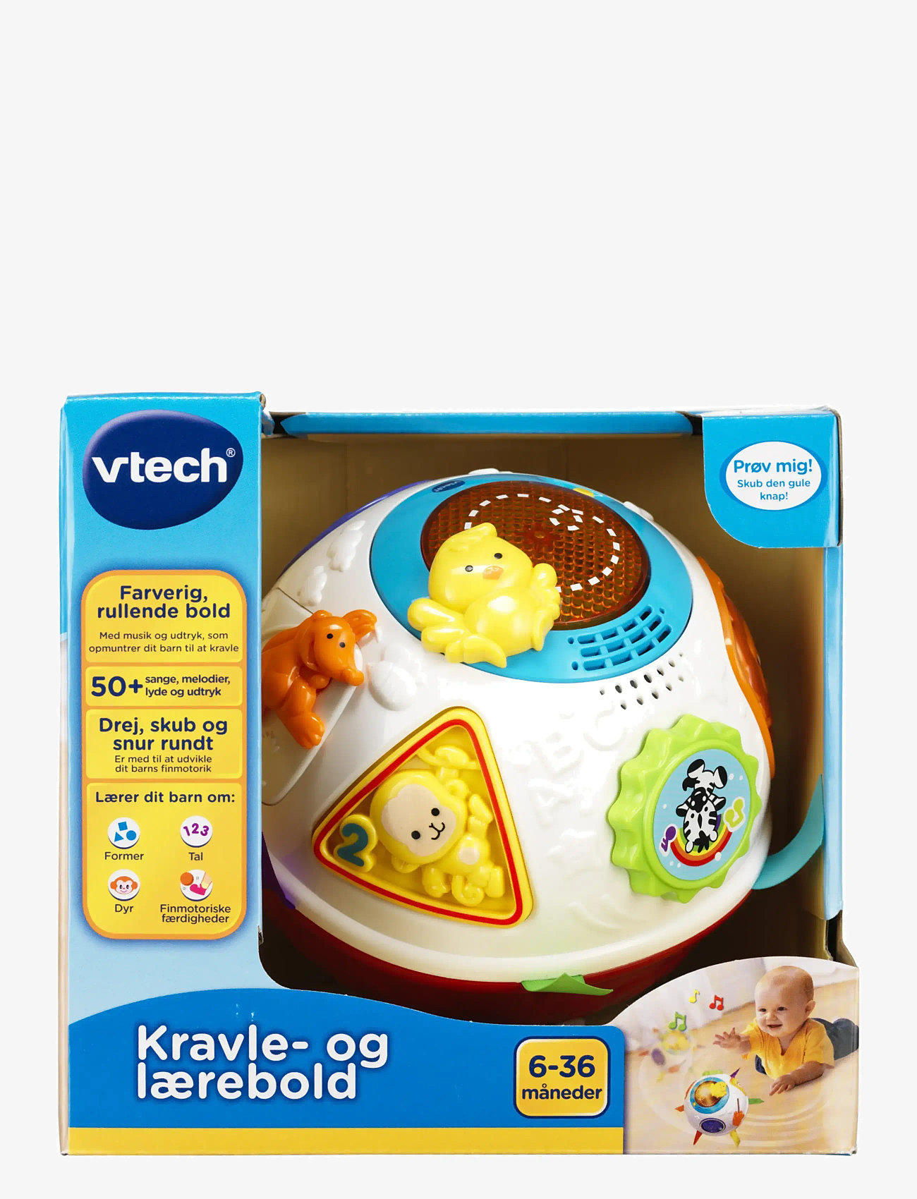 Vtech - Vtech Baby kravle- og lærebold DK - interaktivt legetøj - multi - 1