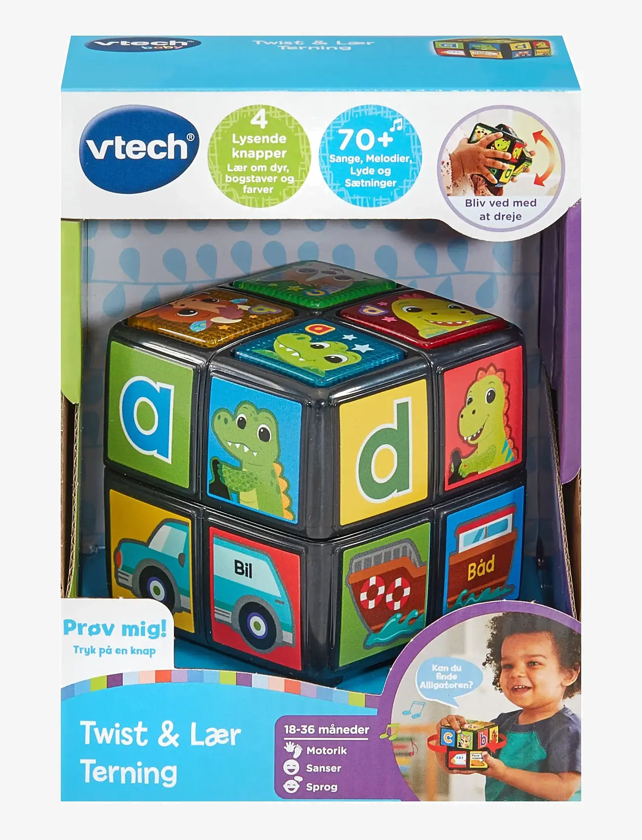 Vtech - Vtech Twist & Teach Animal Cube DK - interaktivt legetøj - multi - 0