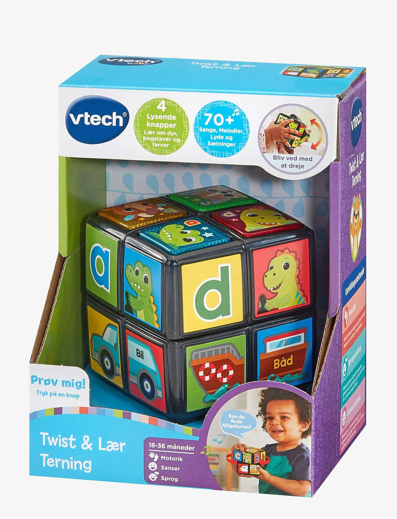 Vtech - Vtech Twist & Teach Animal Cube DK - interaktivt legetøj - multi - 3