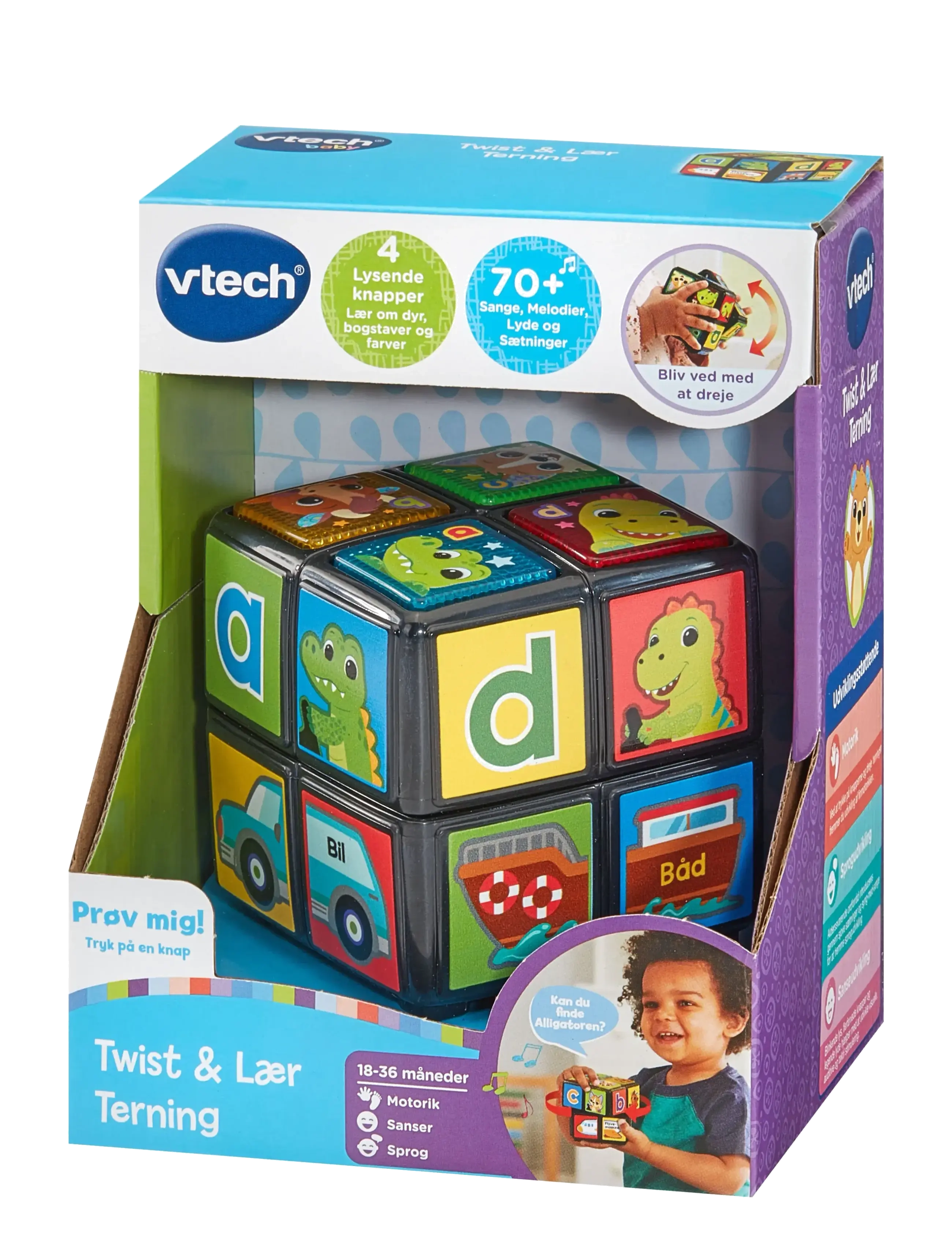 Vtech - Vtech Twist & Teach Animal Cube DK - alhaisimmat hinnat - multi - 2