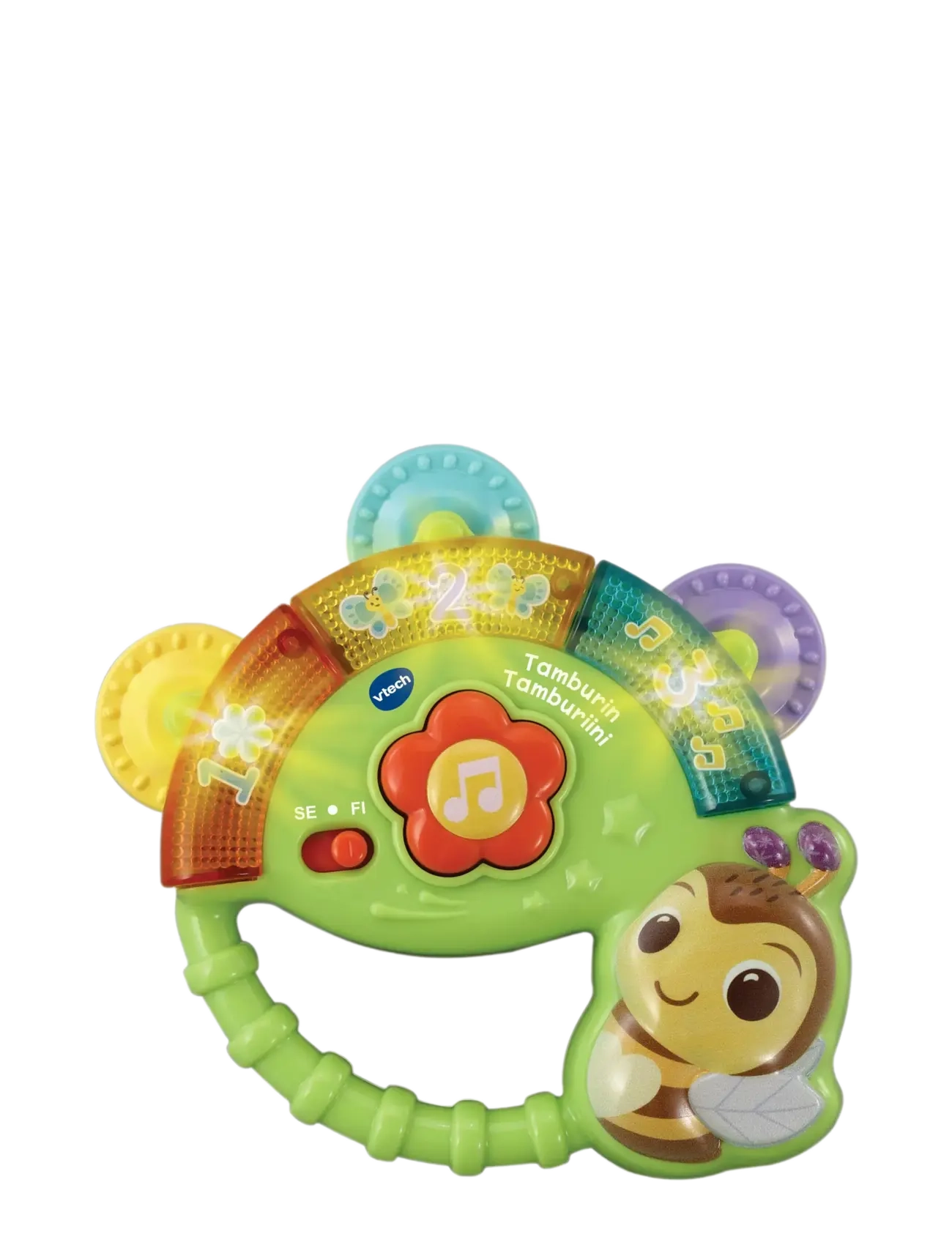 Vtech Vtech Shaking Sounds Tambourine, SWEDISH/FINNISH, Multi/patterned, Baby Legetøj > Rattles, Børn