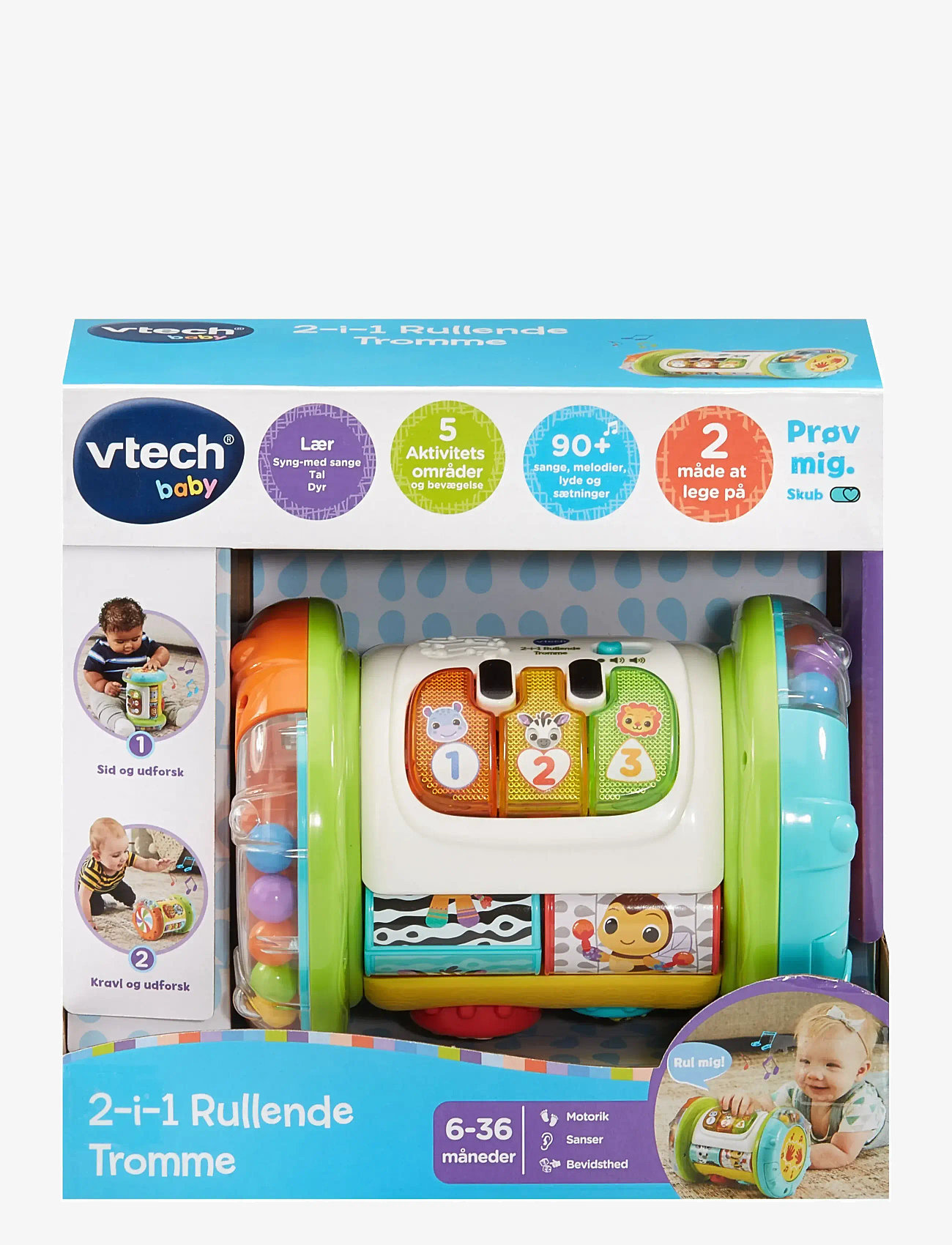 Vtech - Vtech 2- In 1 Rolling Explorer Drum DK - interaktive leker - multi - 1