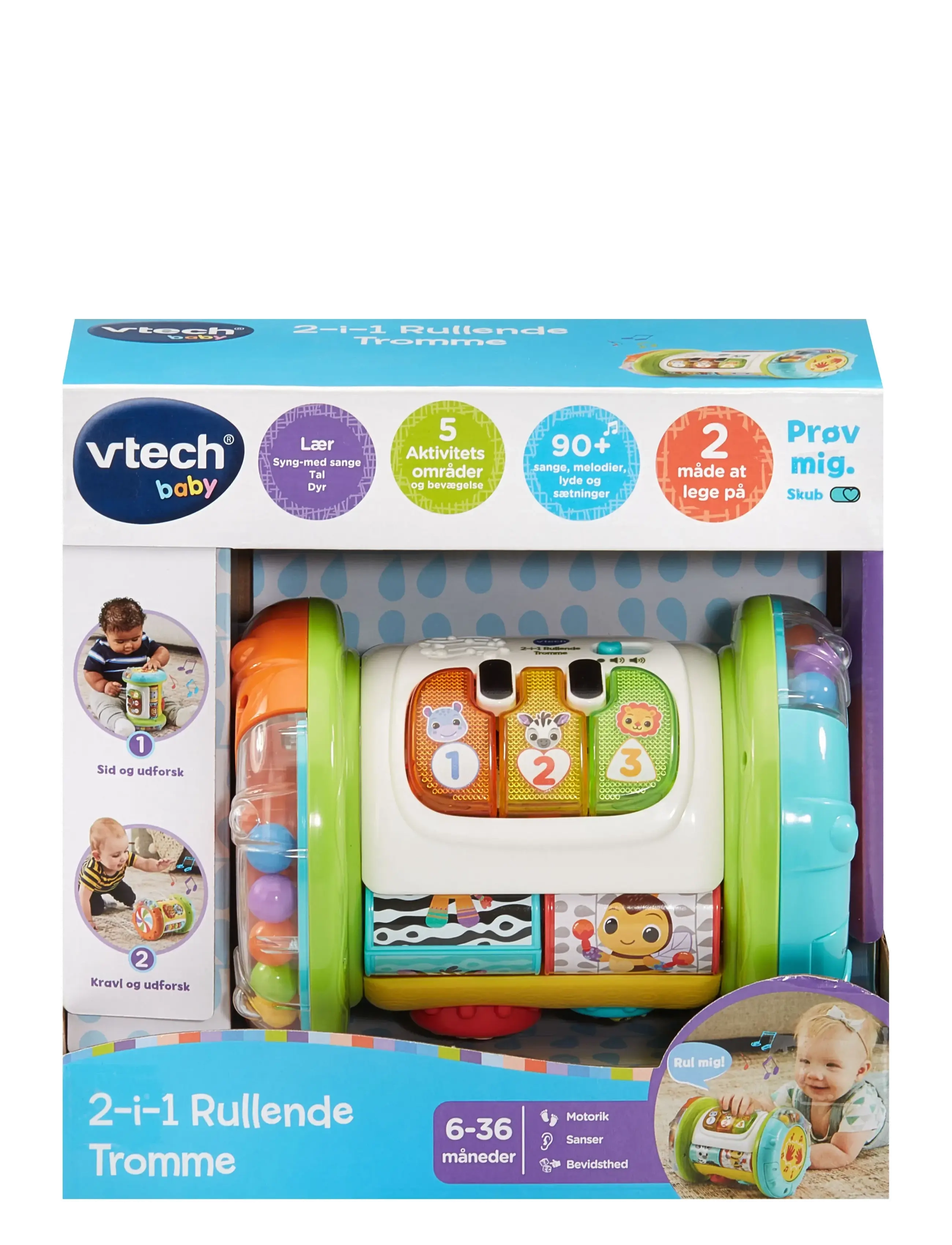Vtech - Vtech 2- In 1 Rolling Explorer Drum DK - interaktive leker - multi - 1