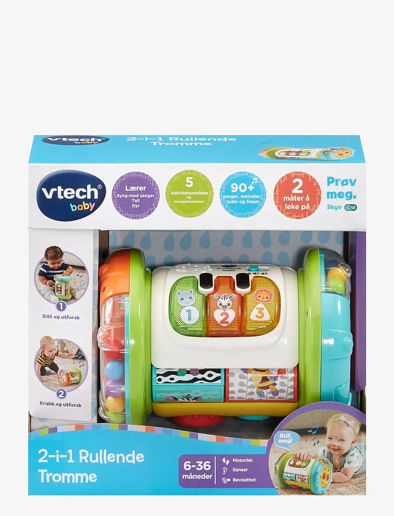 Vtech - Vtech 2- In 1 Rolling Explorer Drum NO - interaktiva leksaker - multi - 1