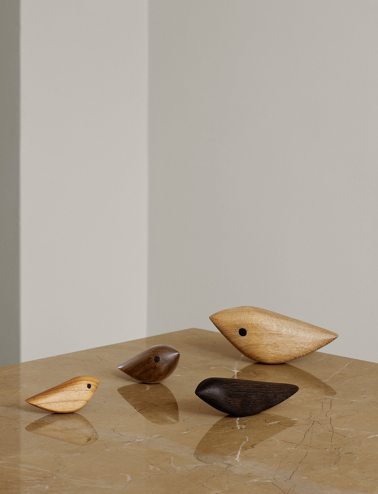 Warm Nordic - Twirling Bird, Medium - wooden figures - walnut - 1